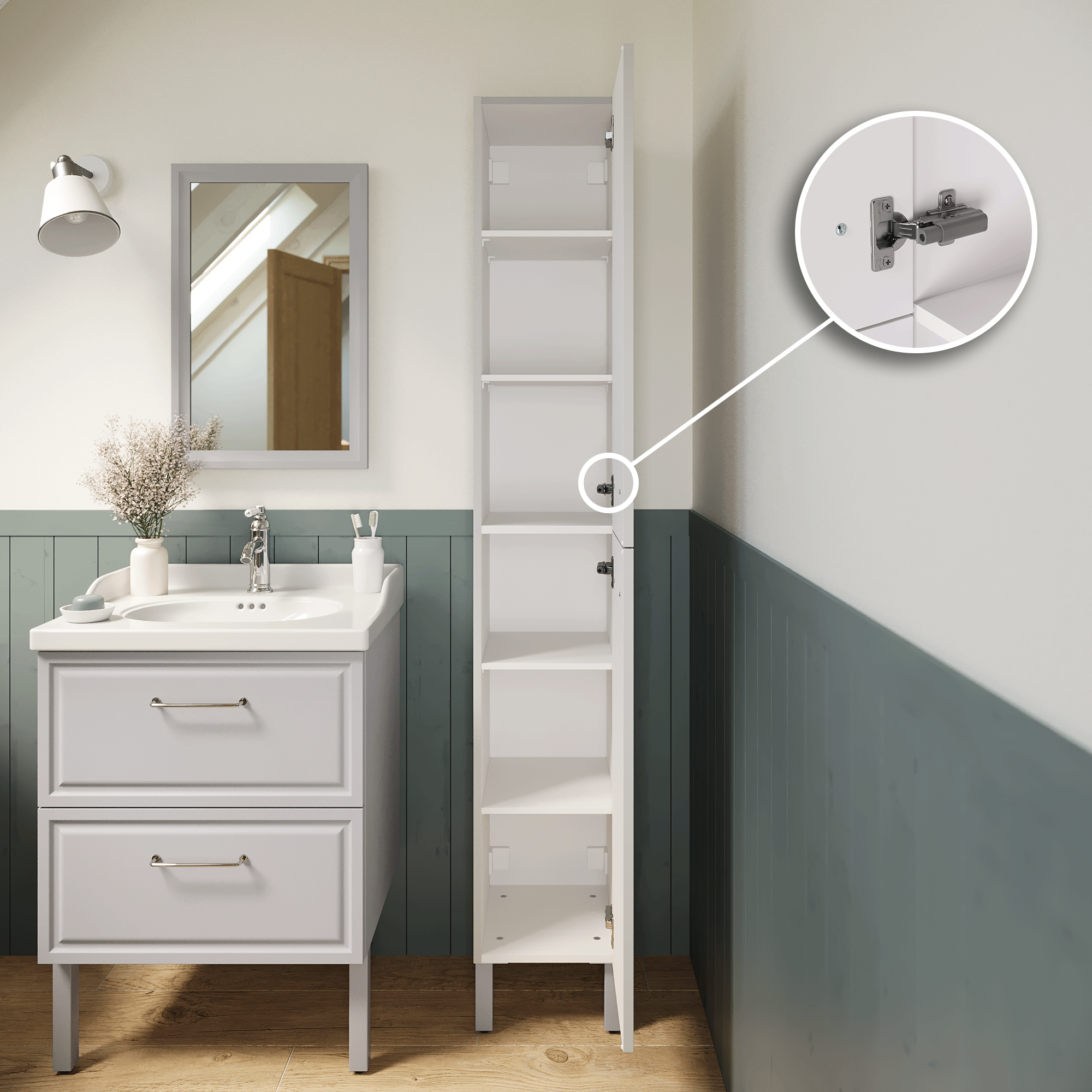 Colonne 2p l.30 x H.187.5 x P.35 cm gris Charm - 4