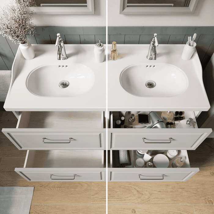 Meuble vasque 4t l.120 x H.57 x P.48.1cm gris Charm | Leroy Merlin