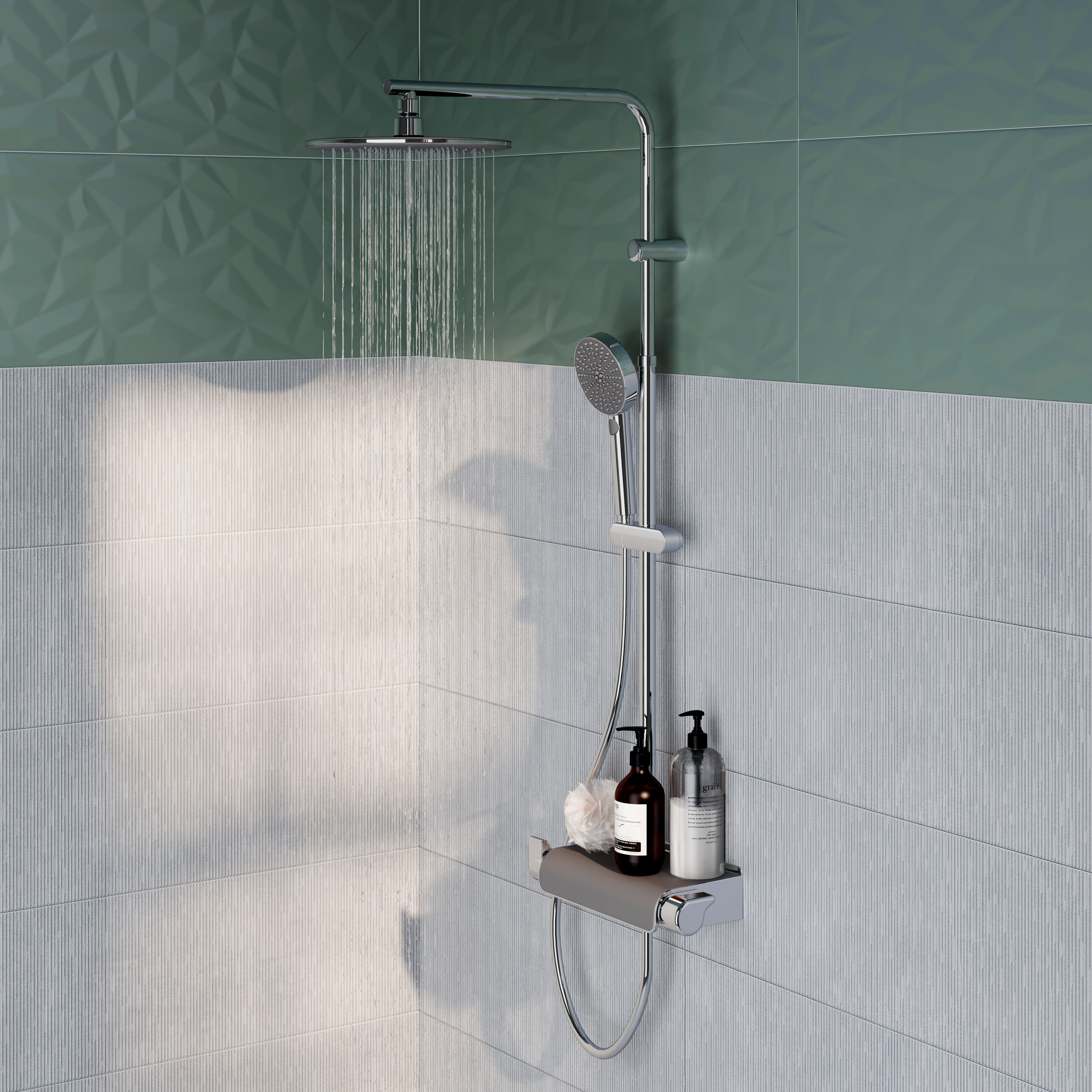 Conjunto de duche com torneira termostática cromado sensea easy - 17