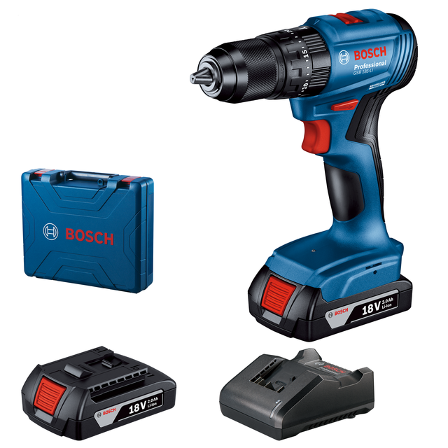 Wiertarko-wkrętarka akumulatorowa 18V 50Nm 2x2Ah GSB 185-LI BOSCH PROFESSIONAL