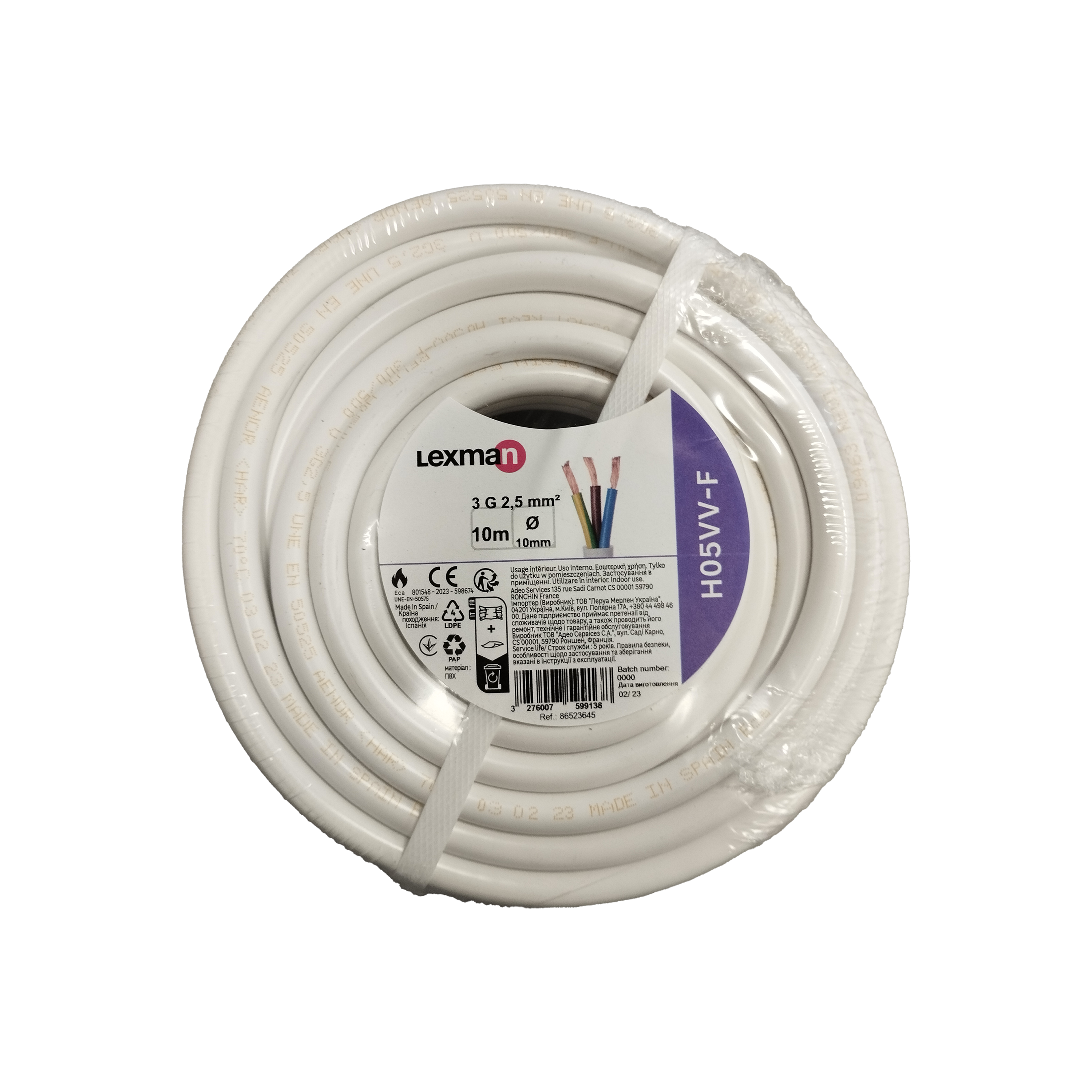 Cable eléctrico LEXMAN h05vv-f de 10 m - 4