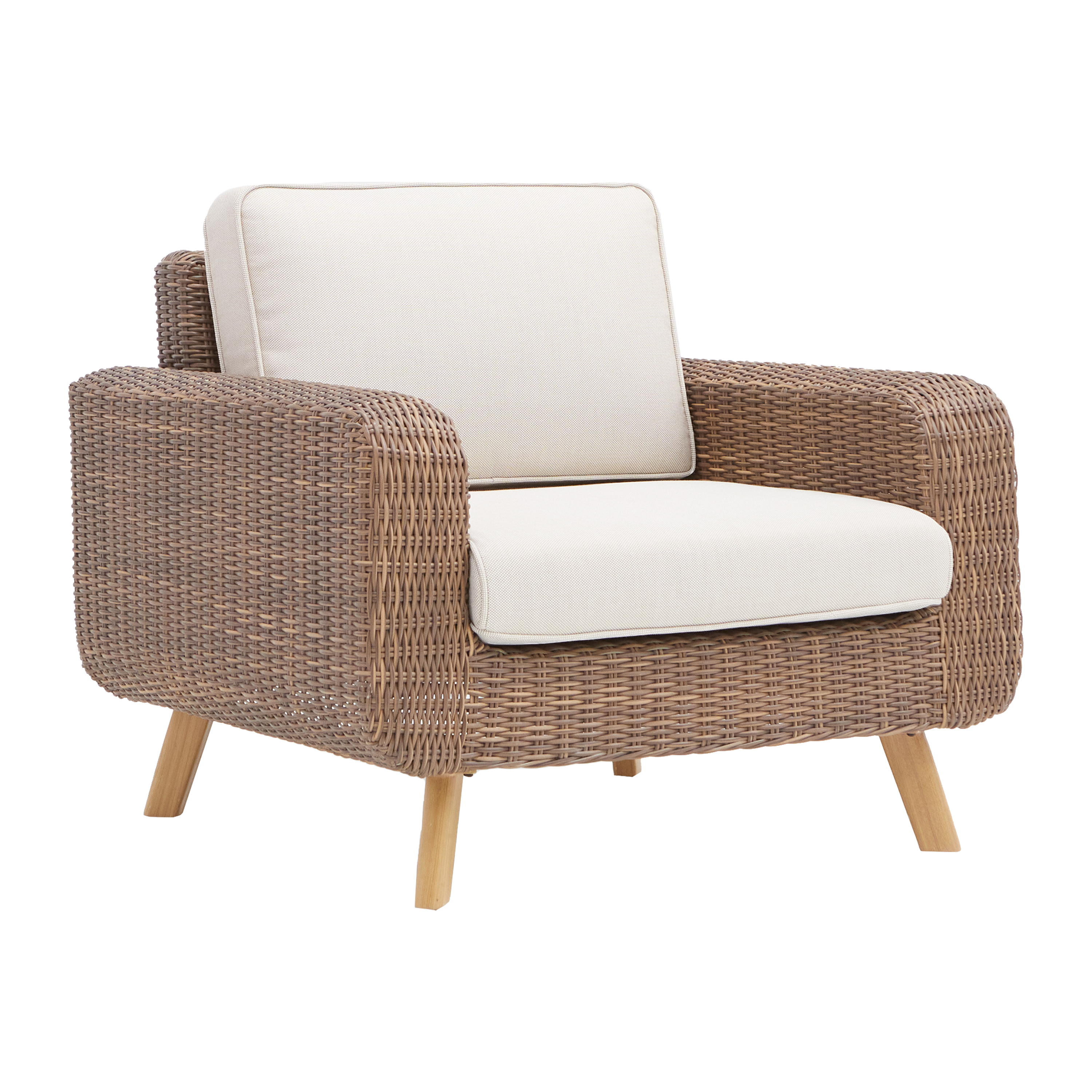 Fotel ogrodowy z poduszką brązowo-beżowy Naterial