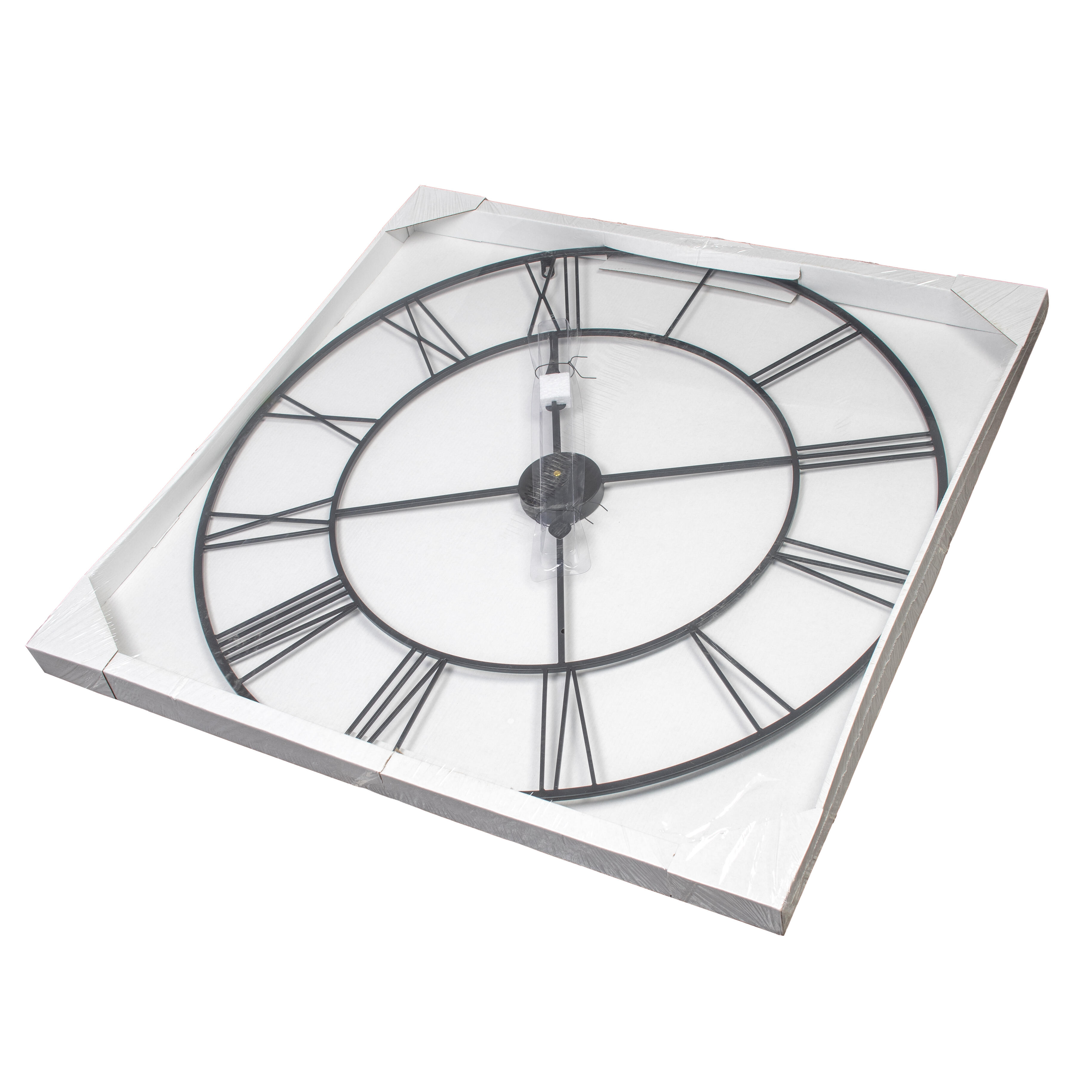 Reloj de pared ovalado Clásico metal negro de 80 cm - 10