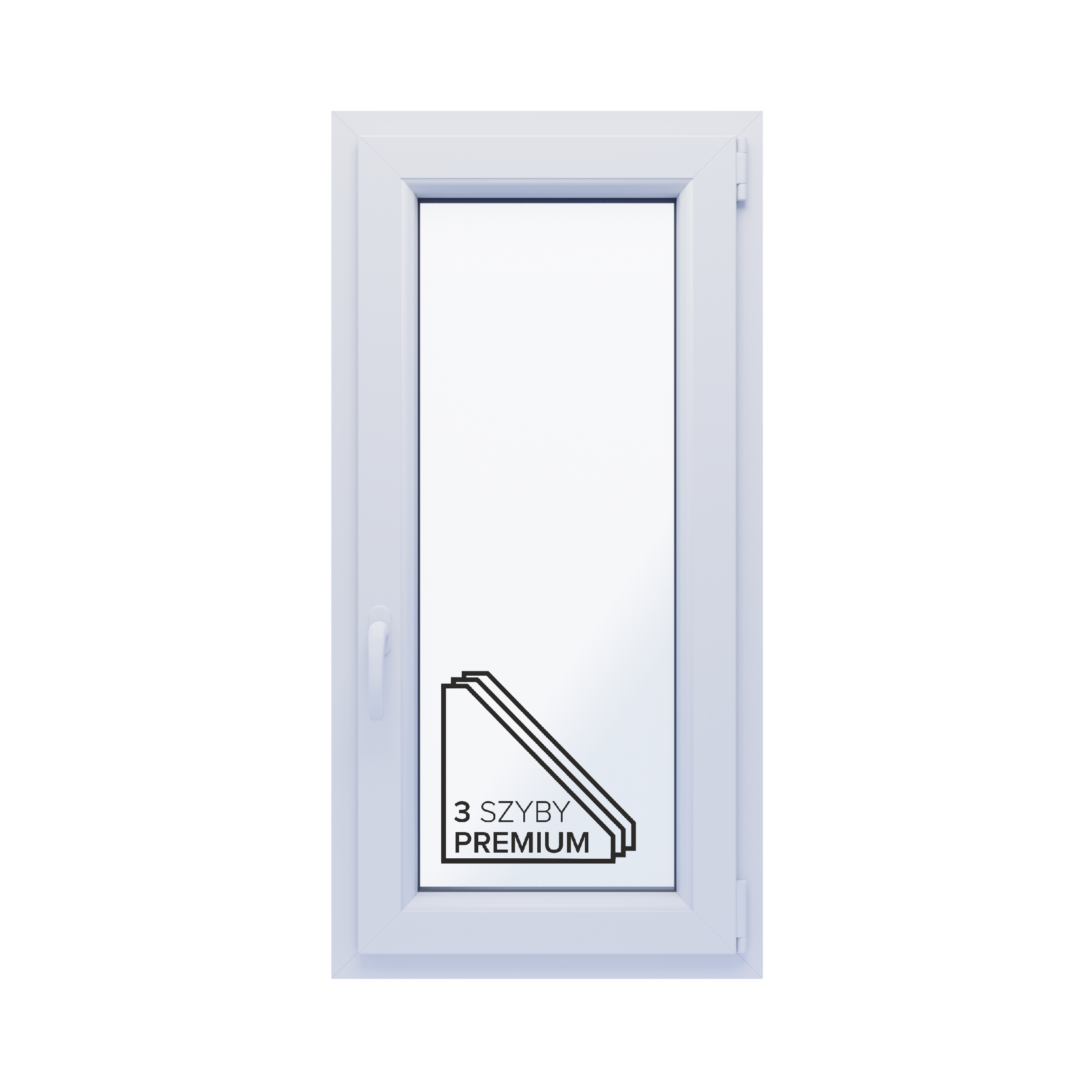 Okno PCV 3-szybowe fasadowe 85/010 białe 565x1135 mm otwierane do wewnątrz prawe