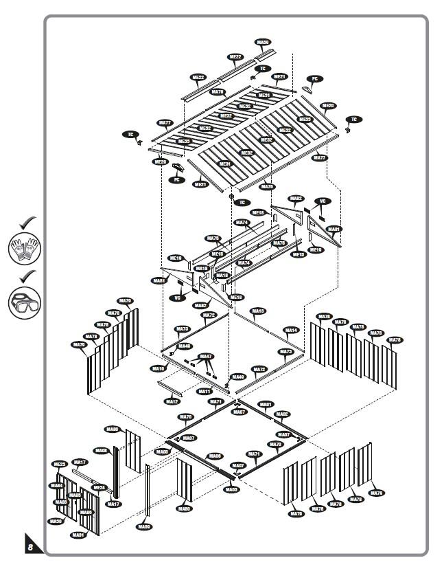Abri de jardin métal DURAMAX épaisseur 0.33mm , 9.72m² - 5