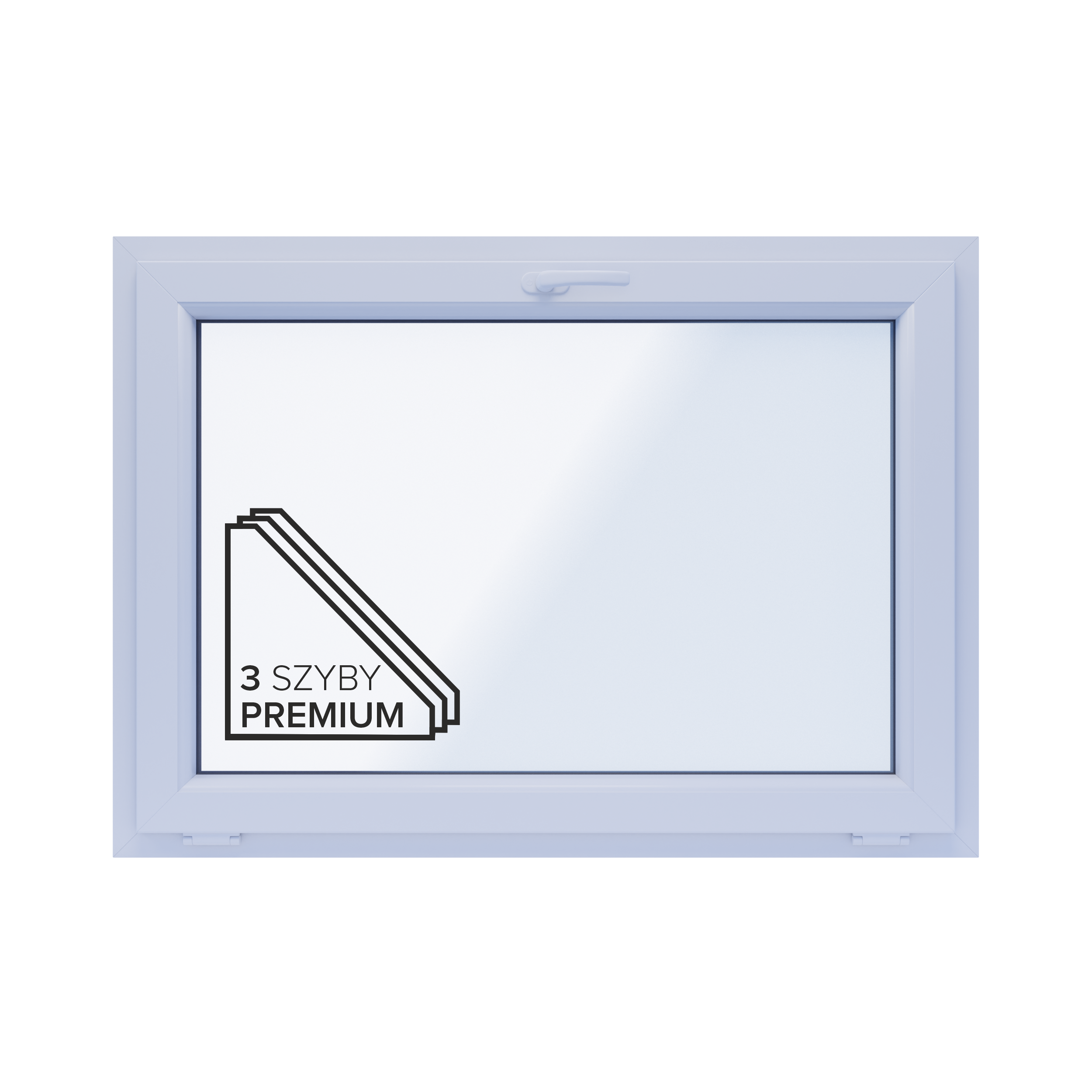 Okno PCV 3-szybowe fasadowe 85/O6 białe 1165x835 mm uchylne do wewnątrz Witraż