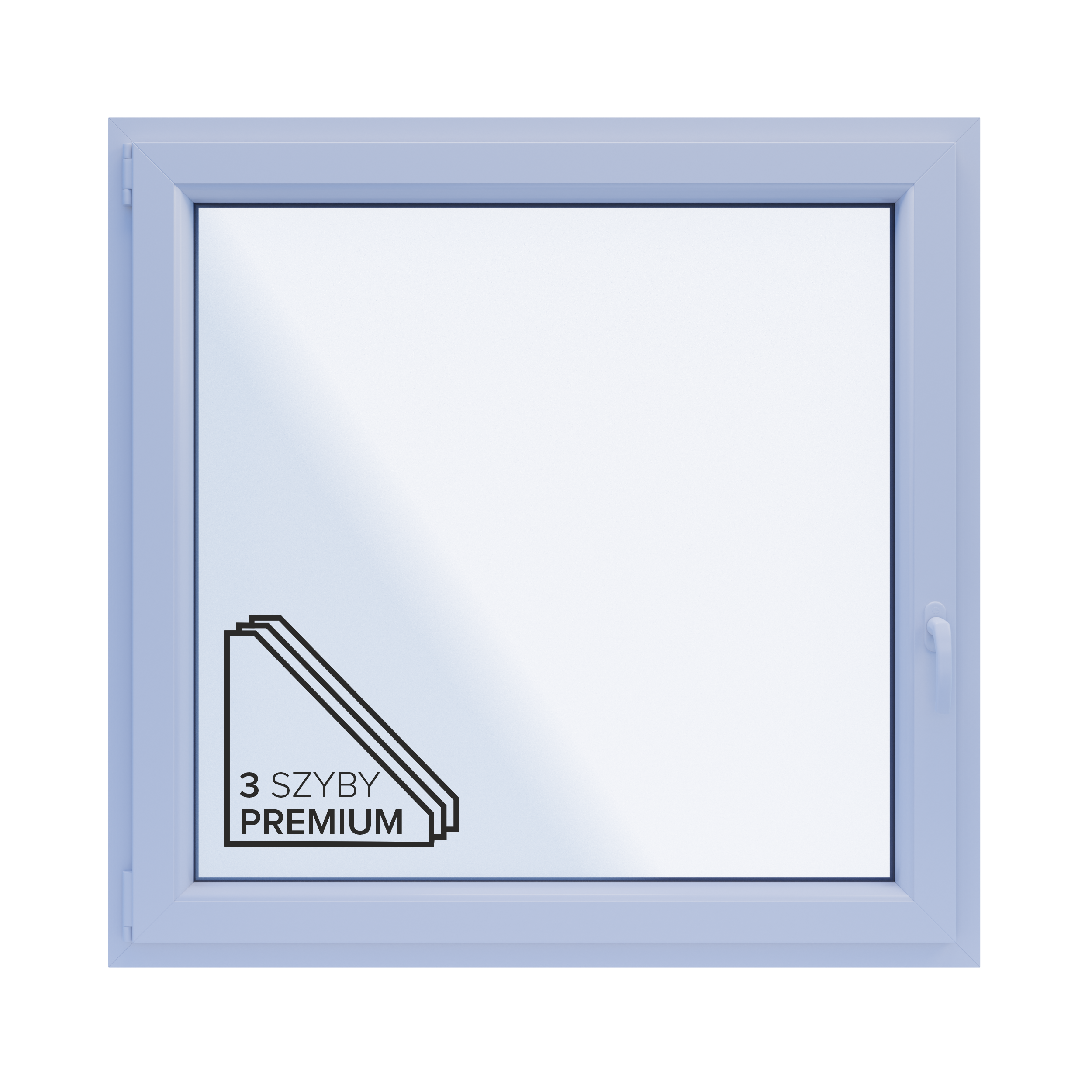 Okno PCV 3-szybowe fasadowe 85/O17 białe 1165x1135 mm otwierane do wewnątrz lewe Witraż