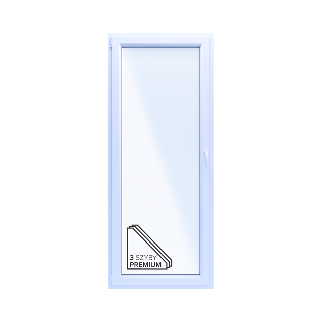 Okno PCV 3-szybowe balkonowe 85/OB4 białe 865x2095 mm otwierane do wewnątrz lewe Witraż