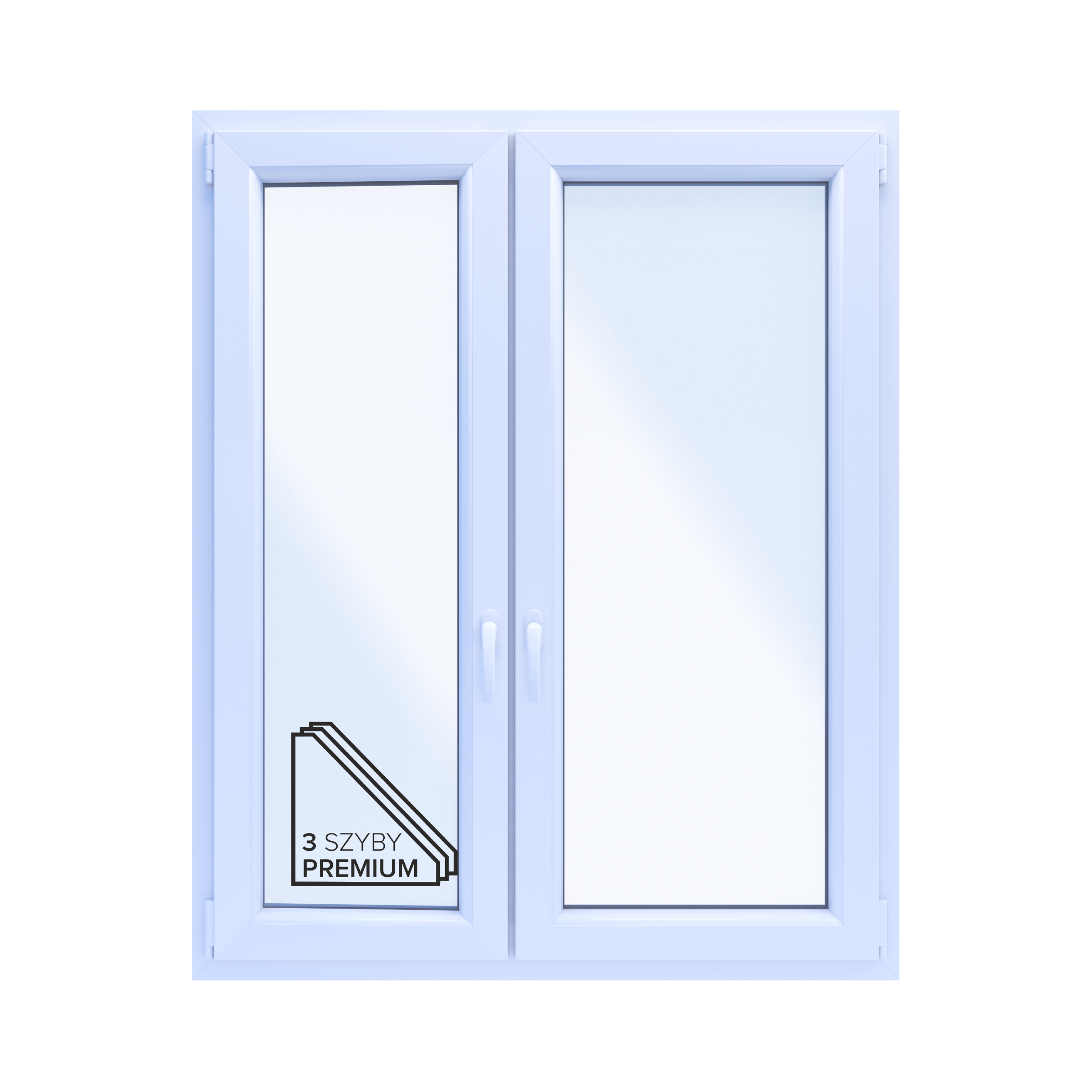 Okno PCV 3-szybowe fasadowe 85/O33A białe 1165x1435 mm otwierane do wewnątrz lewe