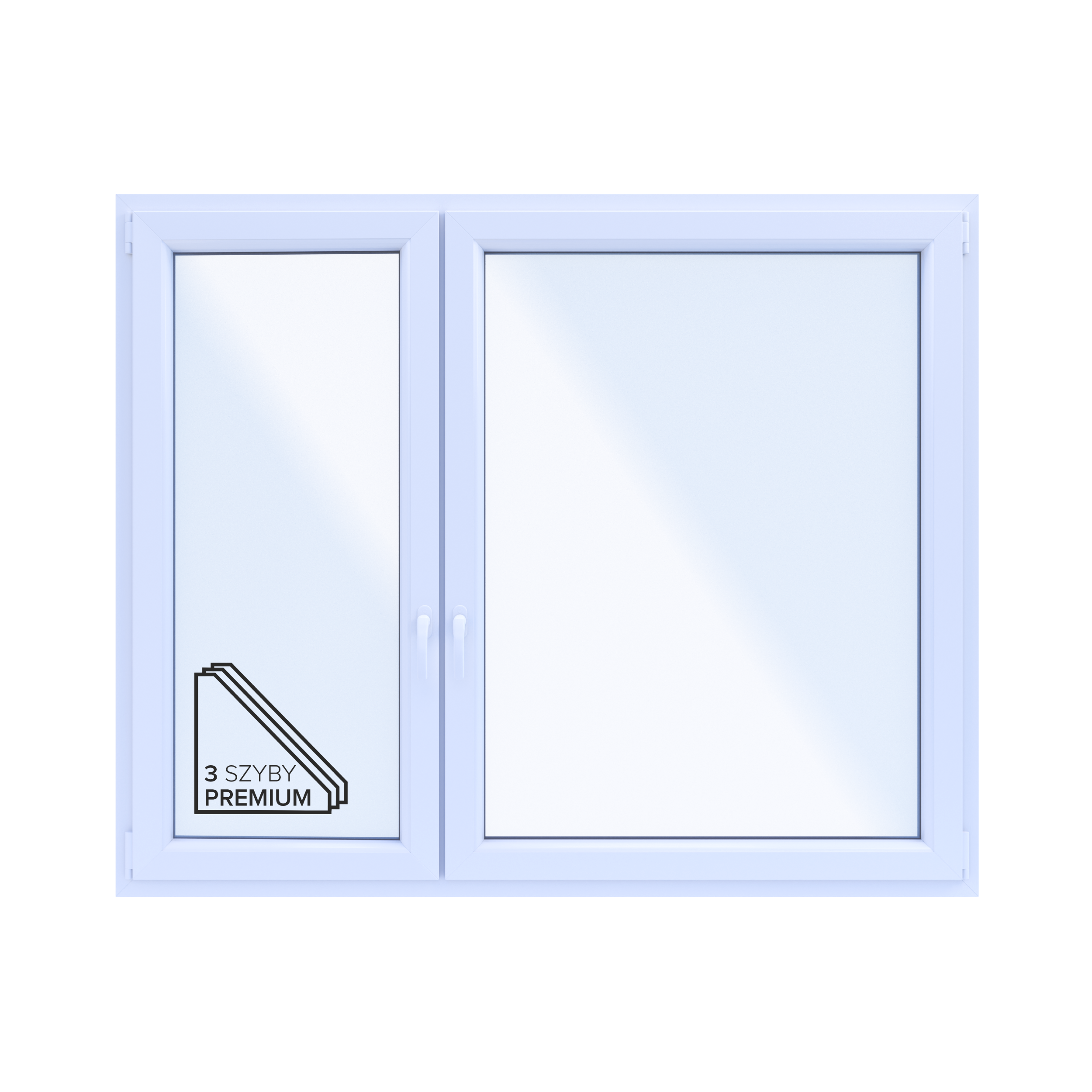 Okno PCV 3-szybowe fasadowe 85/O37 białe 1765x1435 mm otwierane do wewnątrz lewe Witraż
