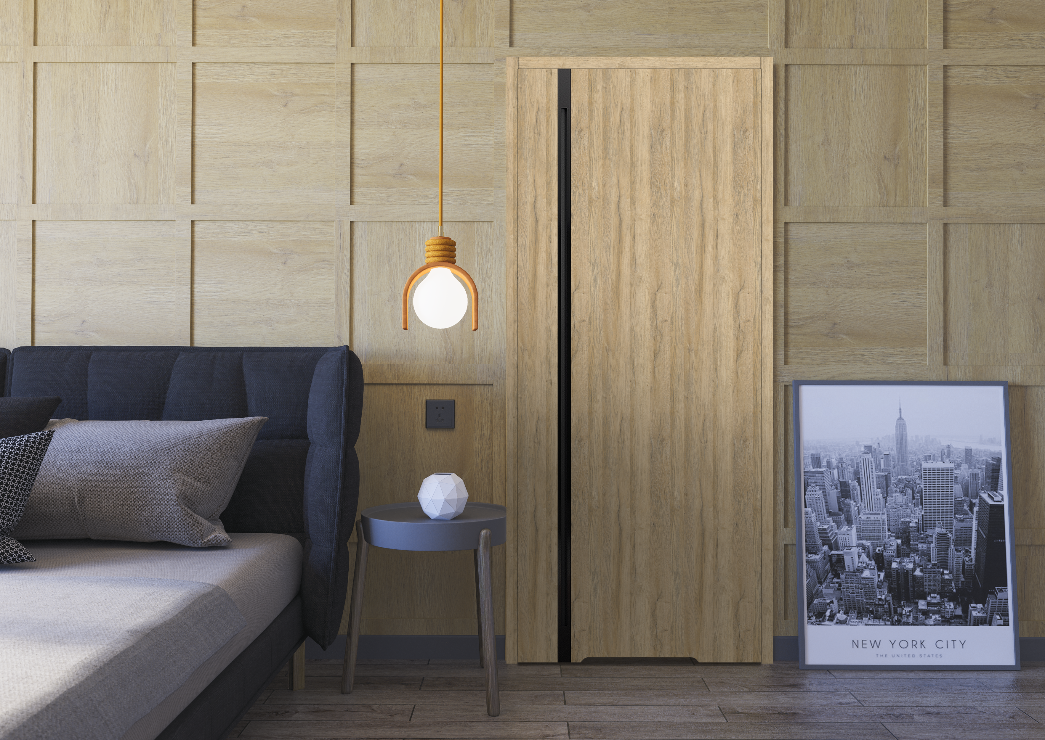 Drzwi wewnętrzne łazienkowe z podcięciem wentylacyjnym Magnes 80 prawe dąb bawaria zamek hakowy Voster - 2