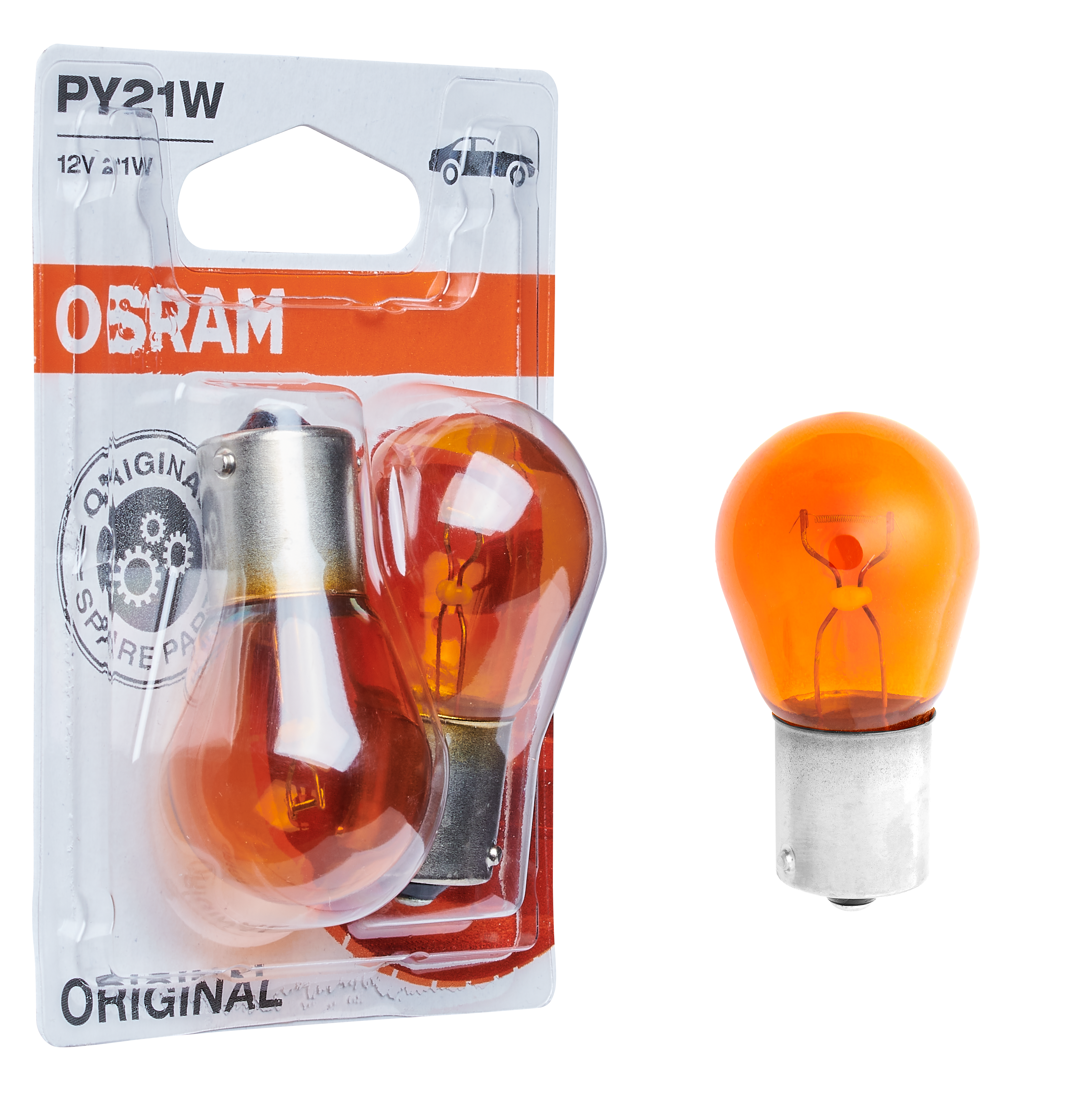 Żarówka samochodowa pomocnicza 2 szt. PY21W 12 V 21 W Osram
