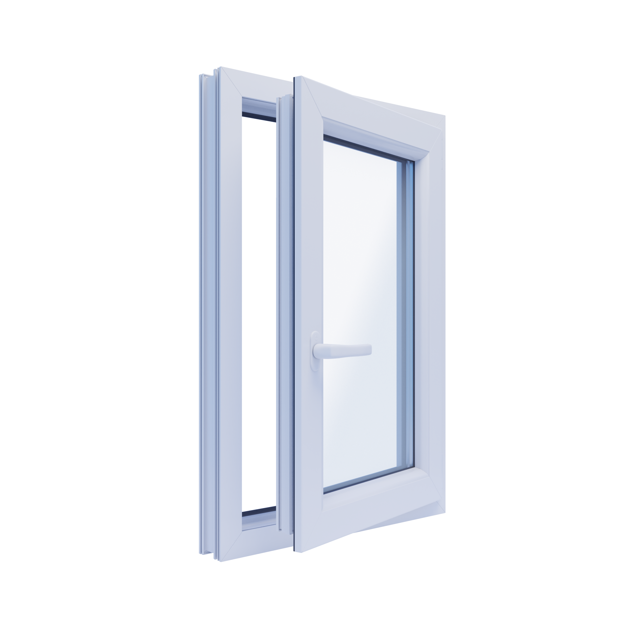 Okno PCV 3-szybowe fasadowe 85/O4 białe 565x835 mm otwierane do wewnątrz prawe - 4