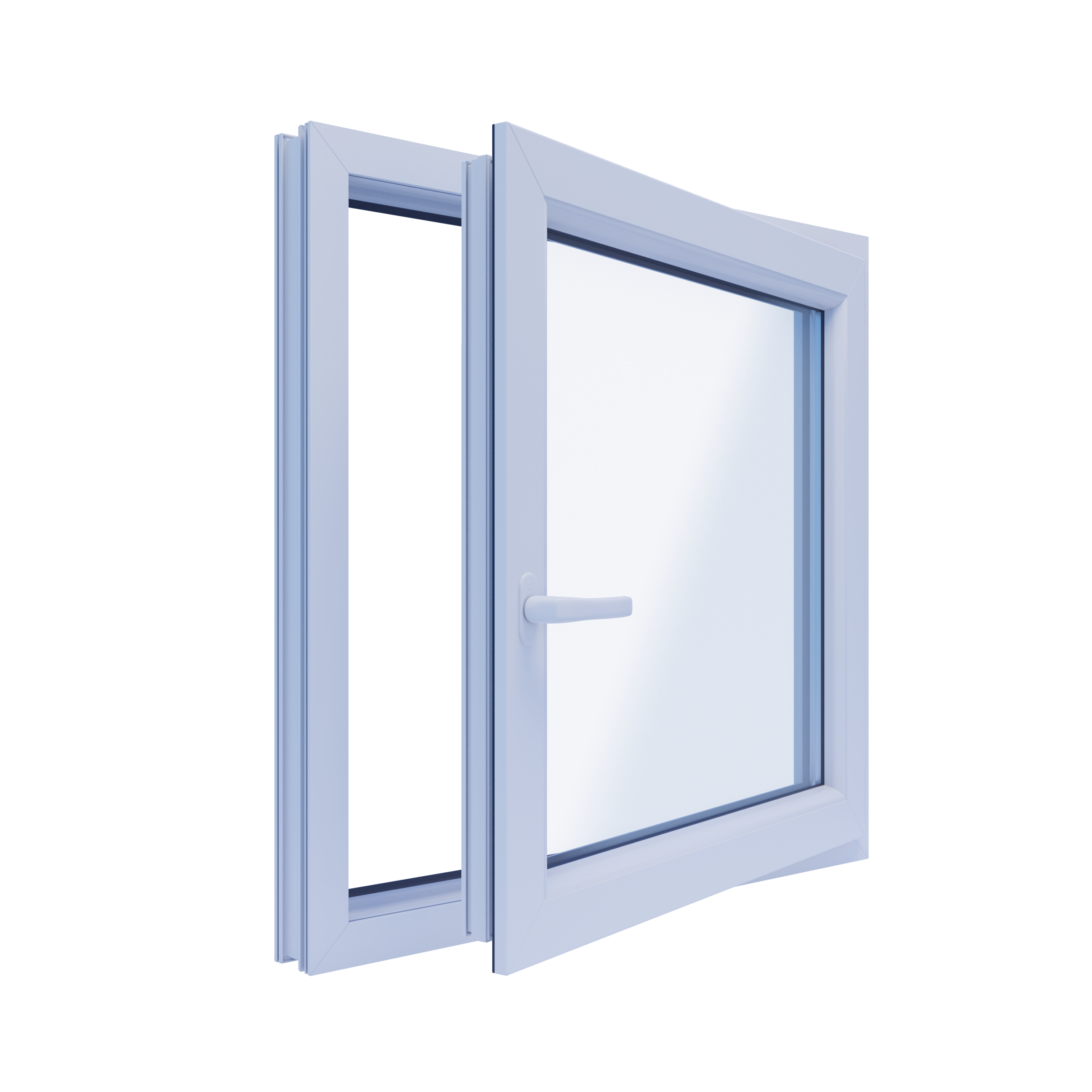 Okno PCV 3-szybowe fasadowe 85/O5 białe 865x835 mm otwierane do wewnątrz prawe Witraż - 3
