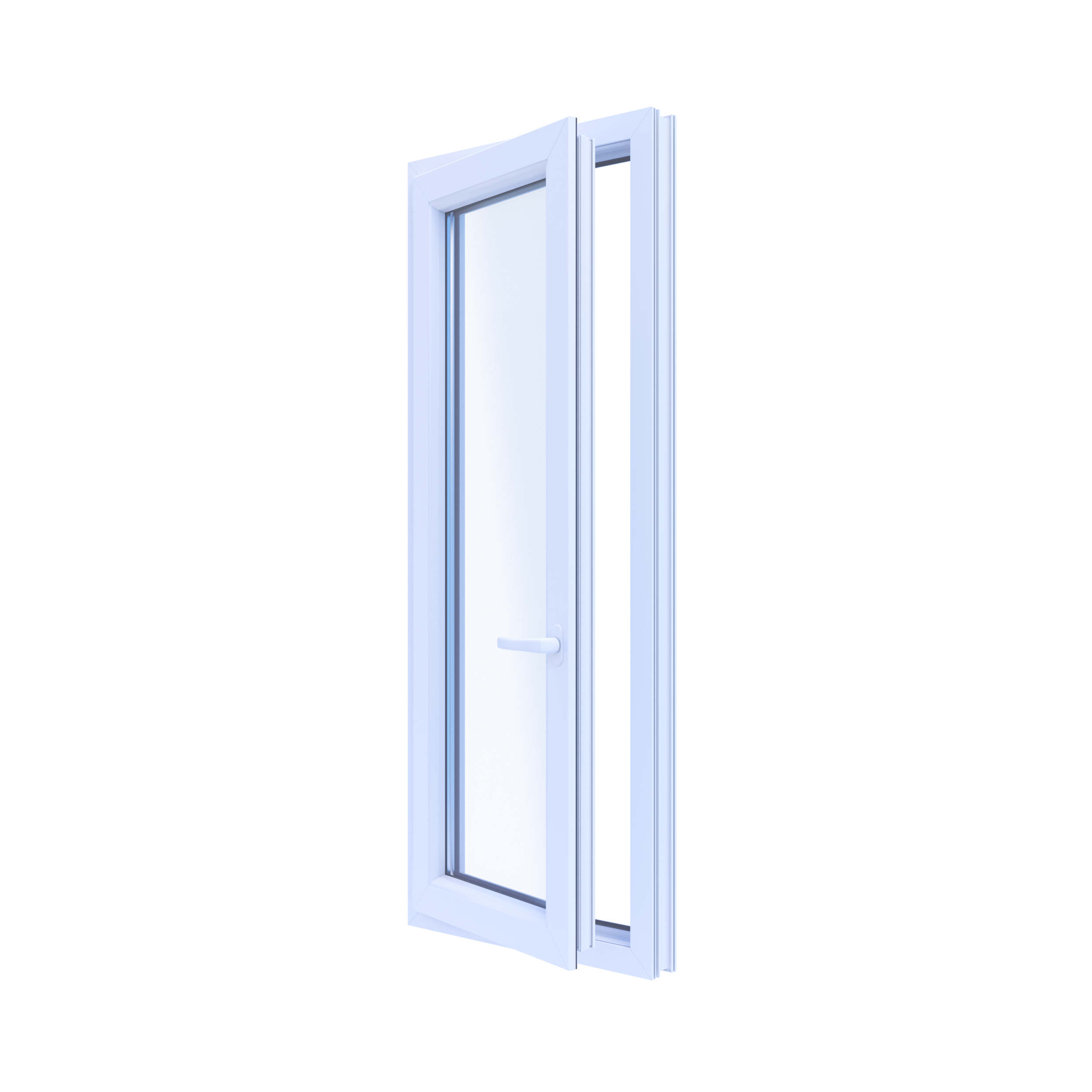 Okno PCV 2-szybowe fasadowe O27 białe 565x1435 mm otwierane do wewnątrz lewe Witraż - 3