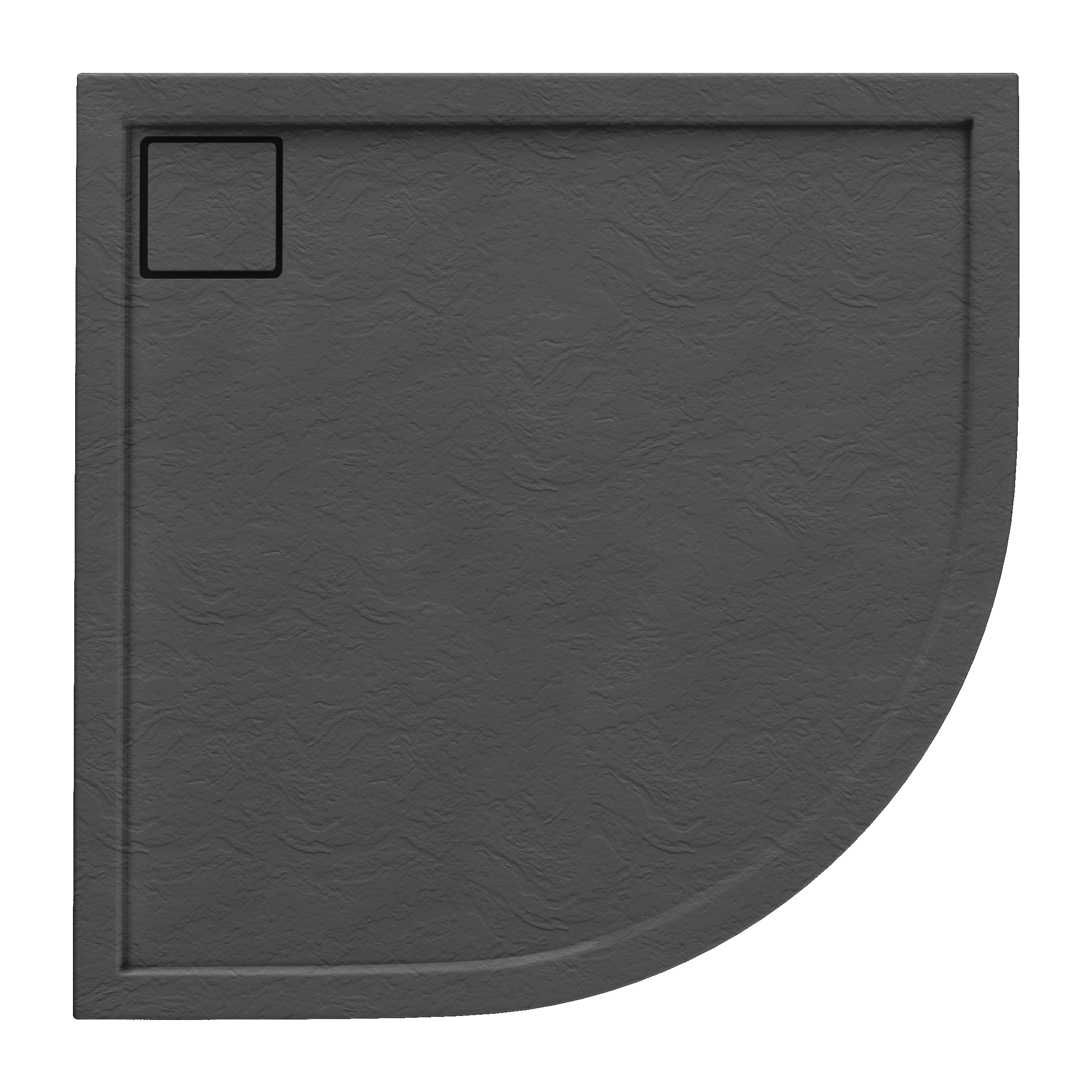 Brodzik półokrąły Schedpol Magnetic 80 × 80 x 5 cm szary kamień