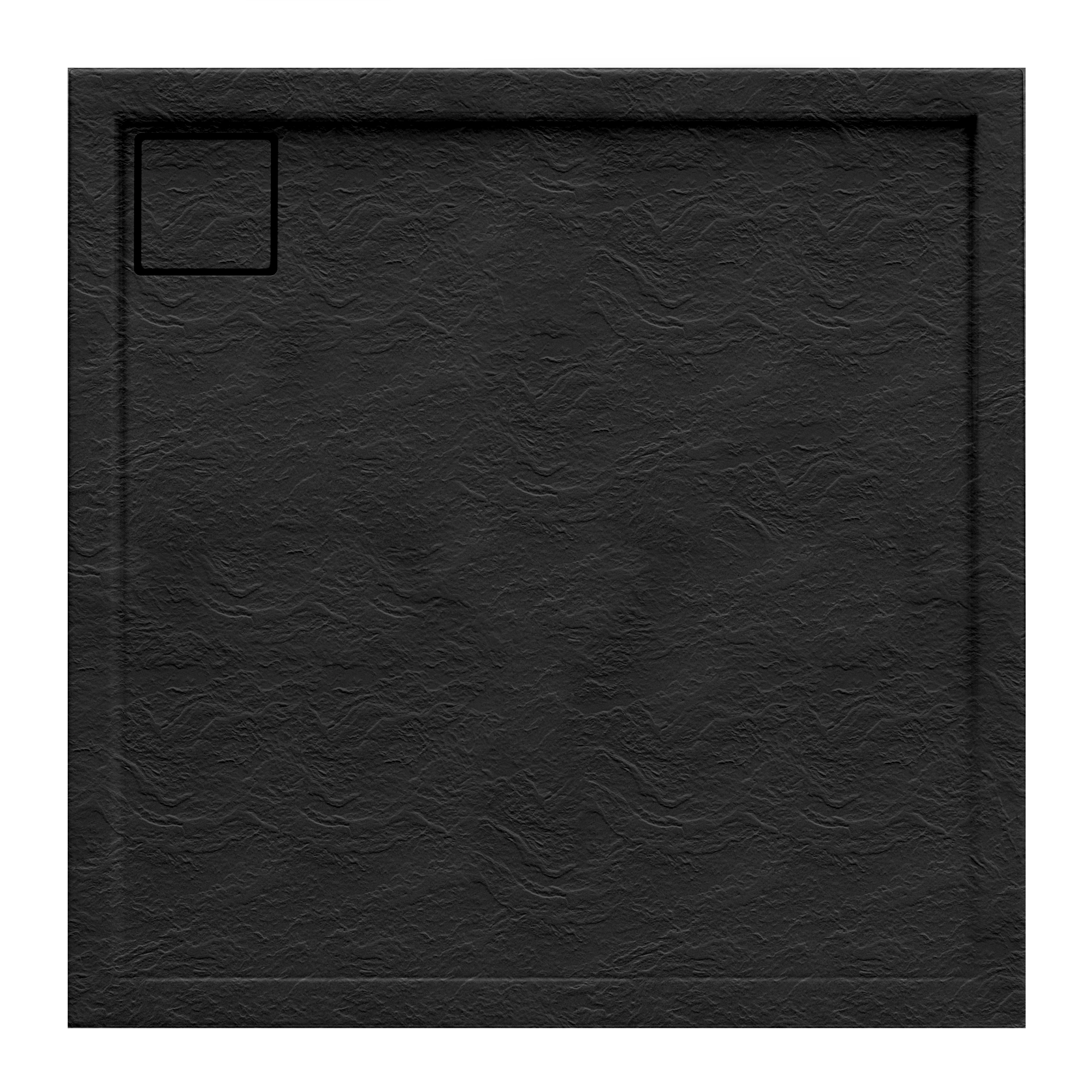 Brodzik kwadratowy Schedpol Magnetic 90 × 90 x 5 cm czarny kamień