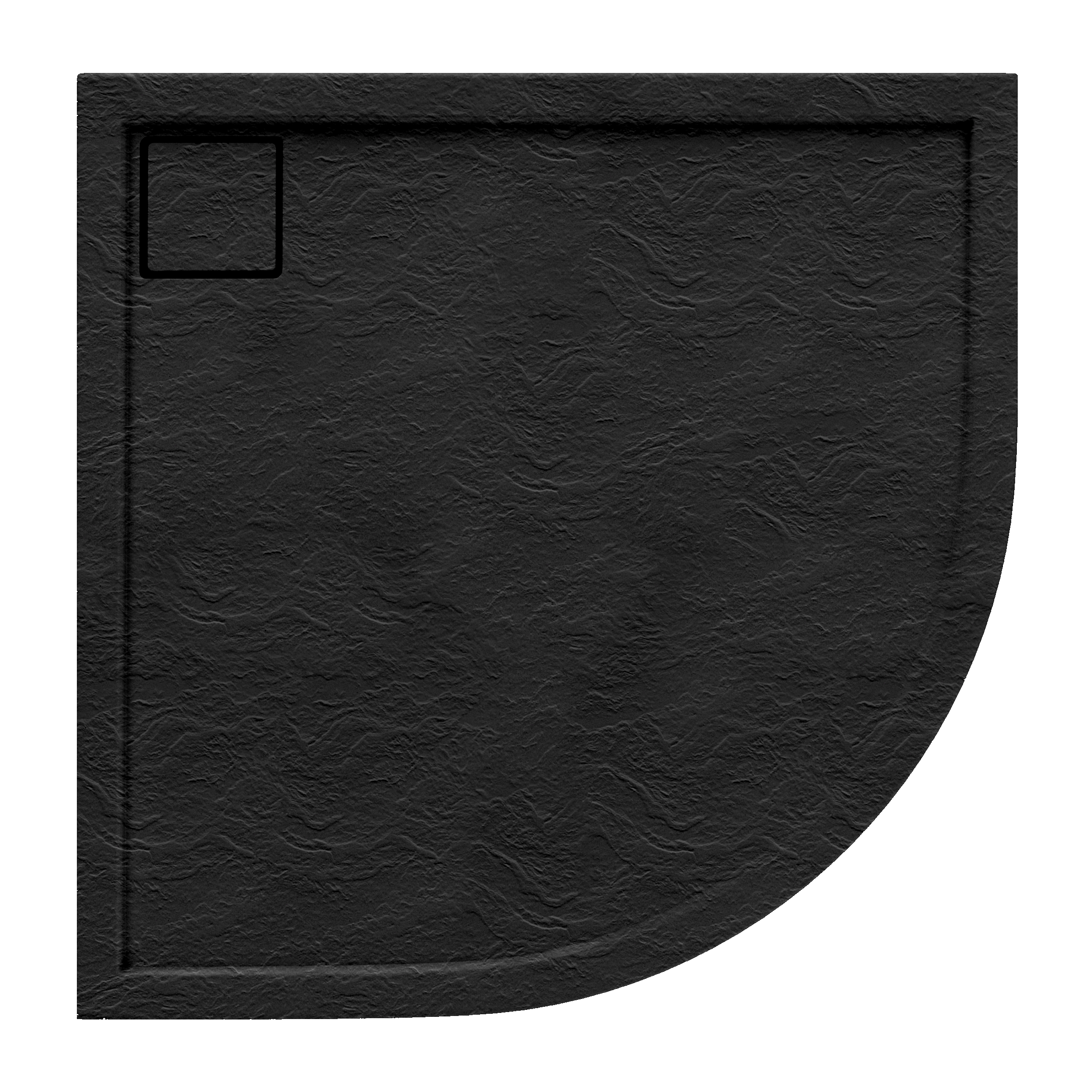 Brodzik półokrąły Schedpol Magnetic 90 × 90 x 5 cm czarny kamień