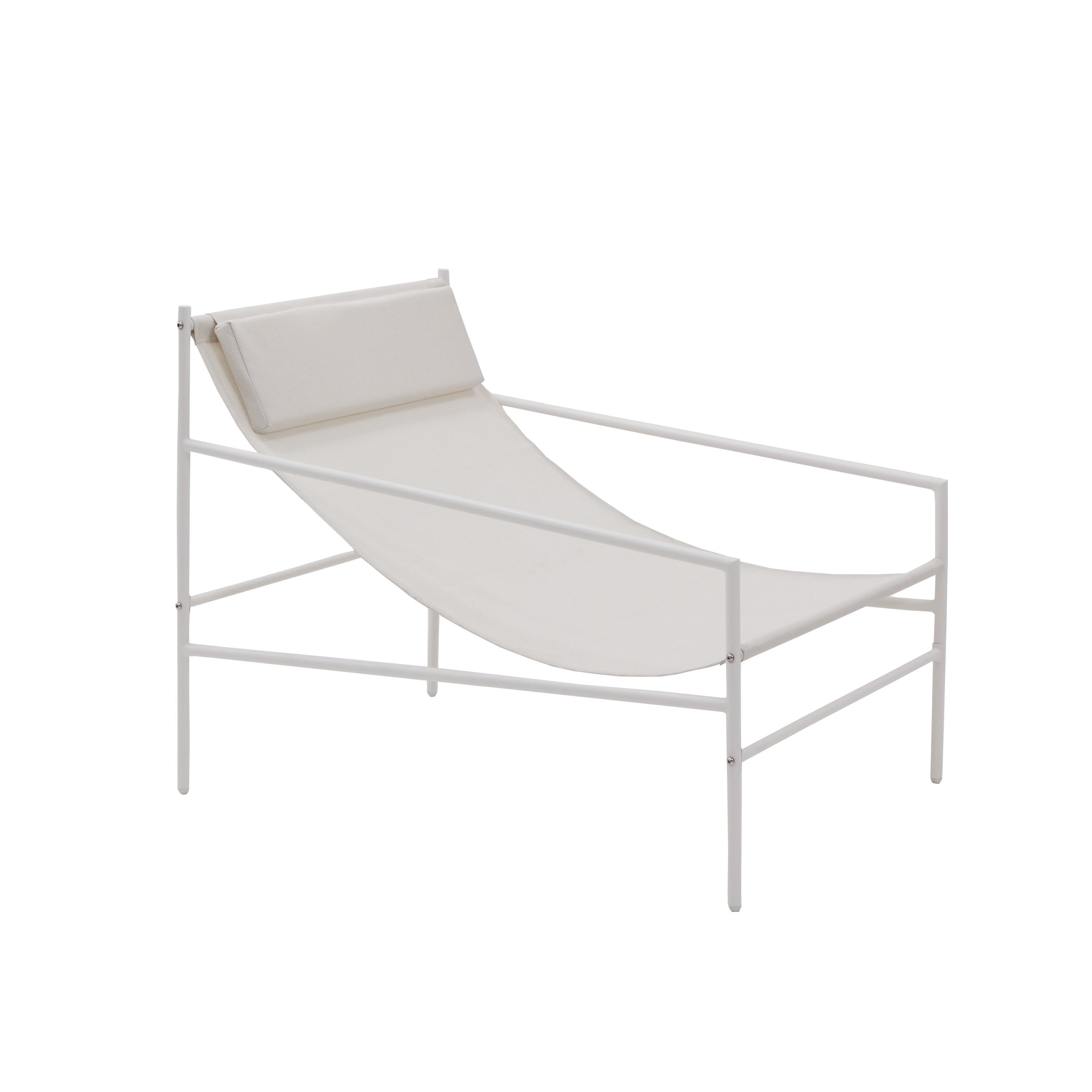 Fauteuil relax en acier et textilène blanc Rio NATERIAL - 8