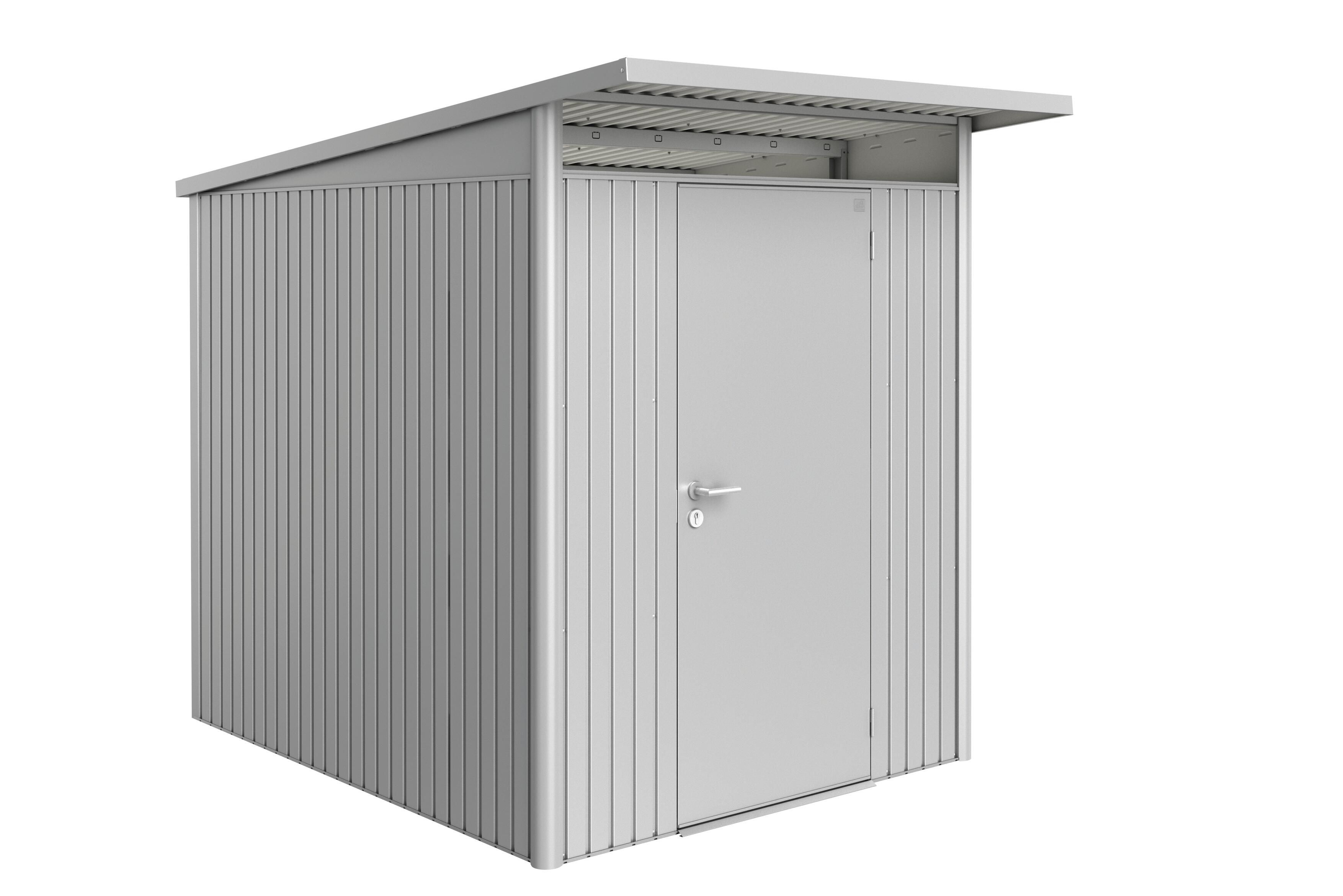 caseta de metal avantgarde a2 de 180x218x260 cm y 468 m2 con 05 mm espesor y puerta abatible biohort