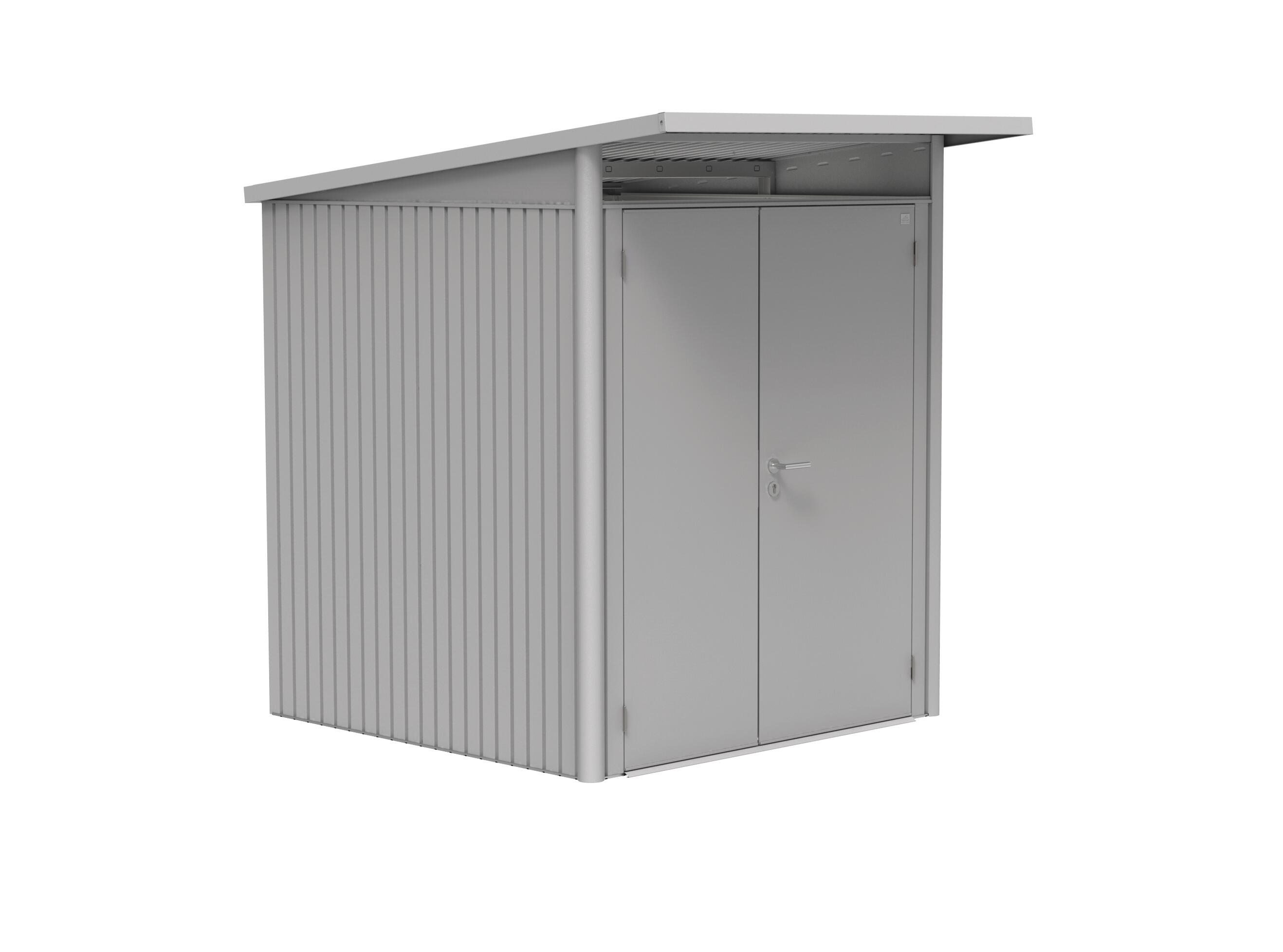 caseta de metal avantgarde a1 de 180x218x220 cm y 396 m2 con 05 mm espesor y doble puerta abatible biohort