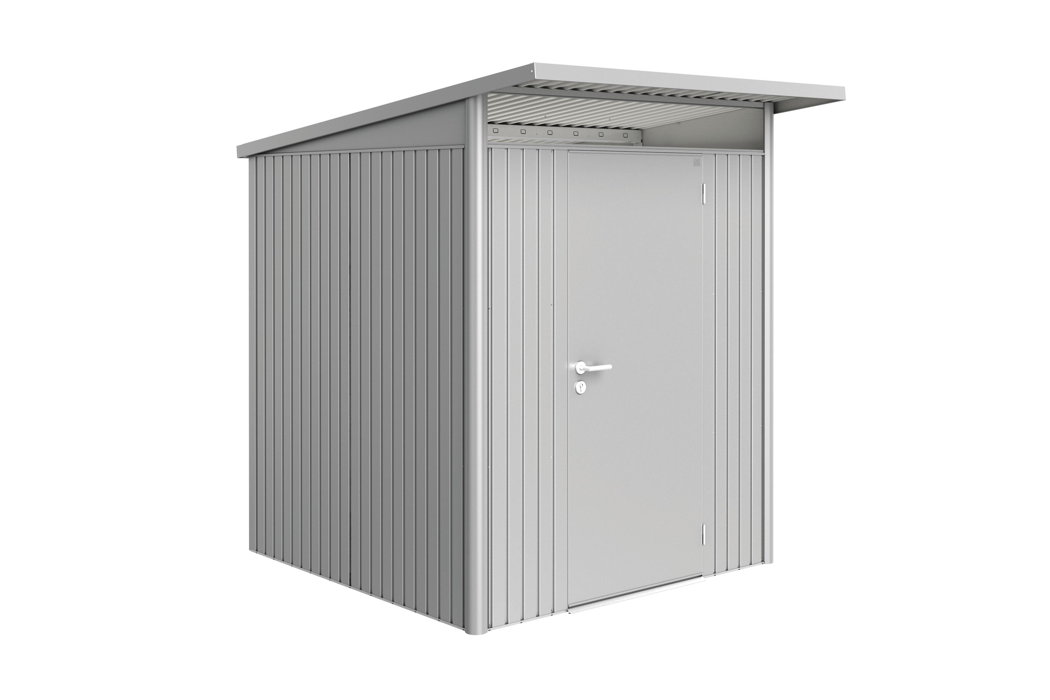 caseta de metal avantgarde a1 de 180x218x220 cm y 396 m2 con 05 mm espesor y puerta abatible biohort