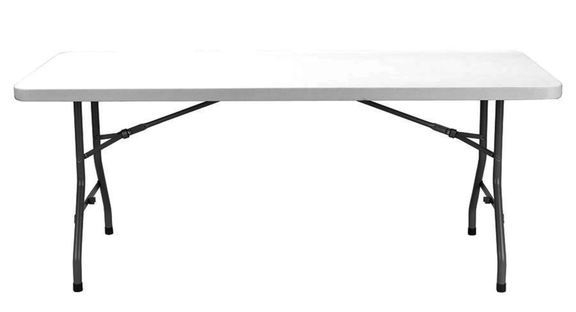 Mesa de jardín de acero chopin gris de 75.5x74x183 cm