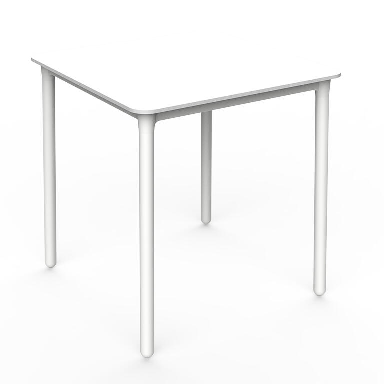 Mesa de jardín de polipropileno marsella blanca de 70x74x70 cm