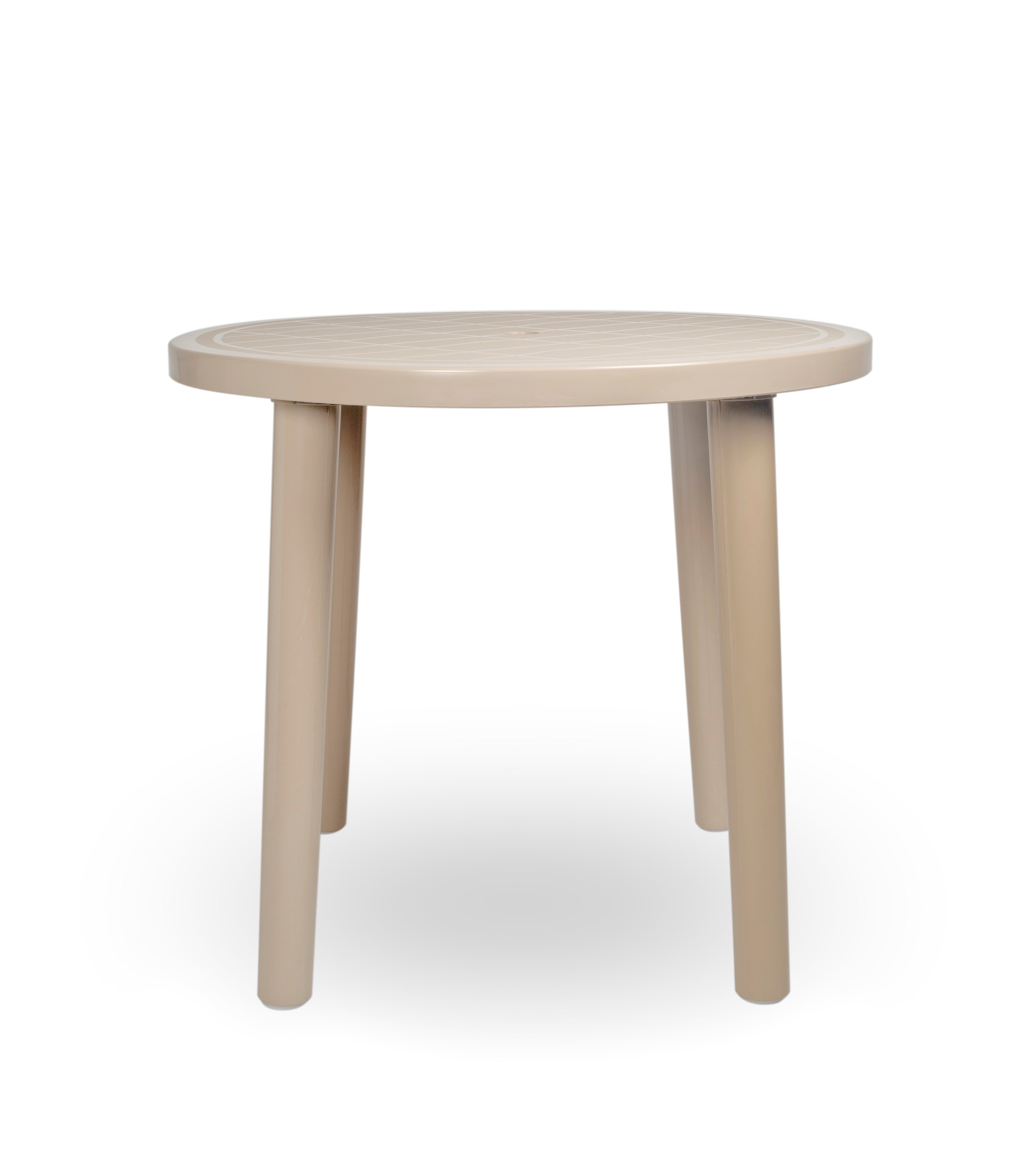 Mesa de jardín de polipropileno reciclado tossa beige de ø 86x73 cm