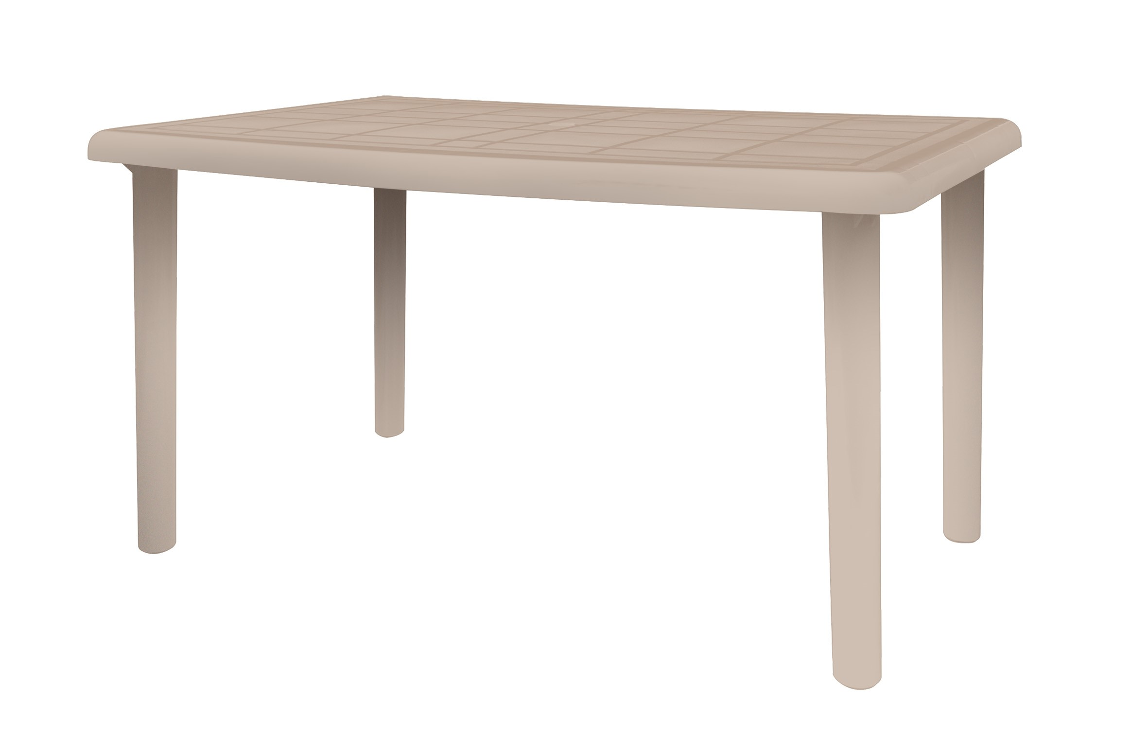 Mesa de jardín de polipropileno reciclado olot beige de 140x73x90 cm