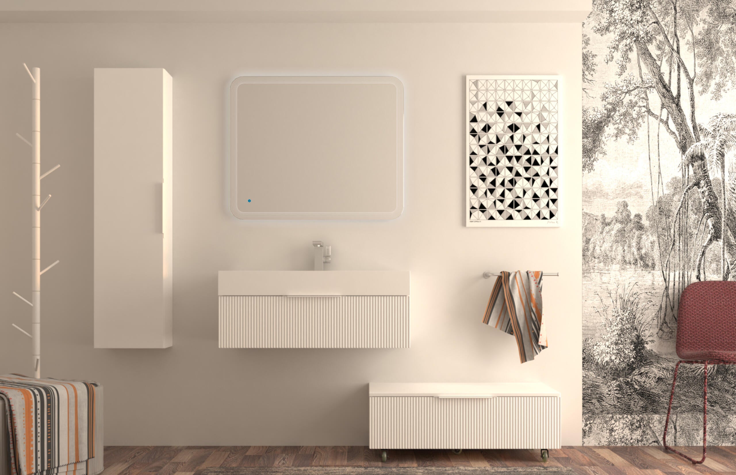 Lavabo a incasso rettangolare Modula H 11.5 cm in resina bianco - 8
