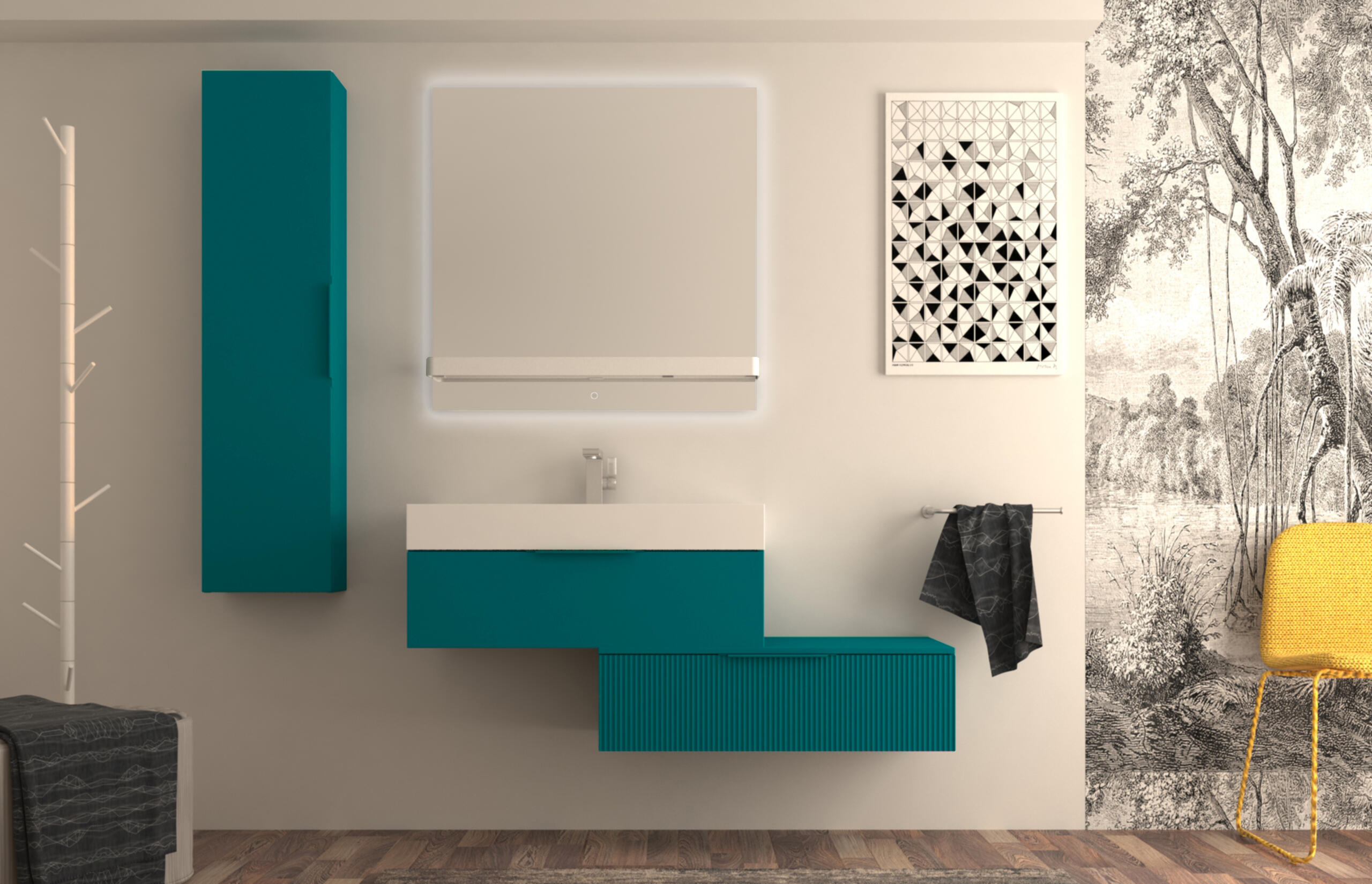 Lavabo a incasso rettangolare Modula H 11.5 cm in resina bianco - 7