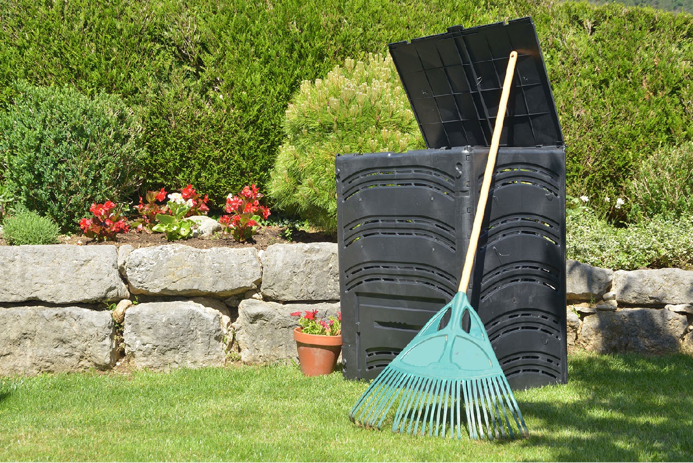 Composteur d'extérieur BELLI 0229 2 noir 500 l - 2