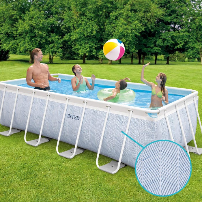 Piscine tubulaire rectangulaire chevron intex 4x2