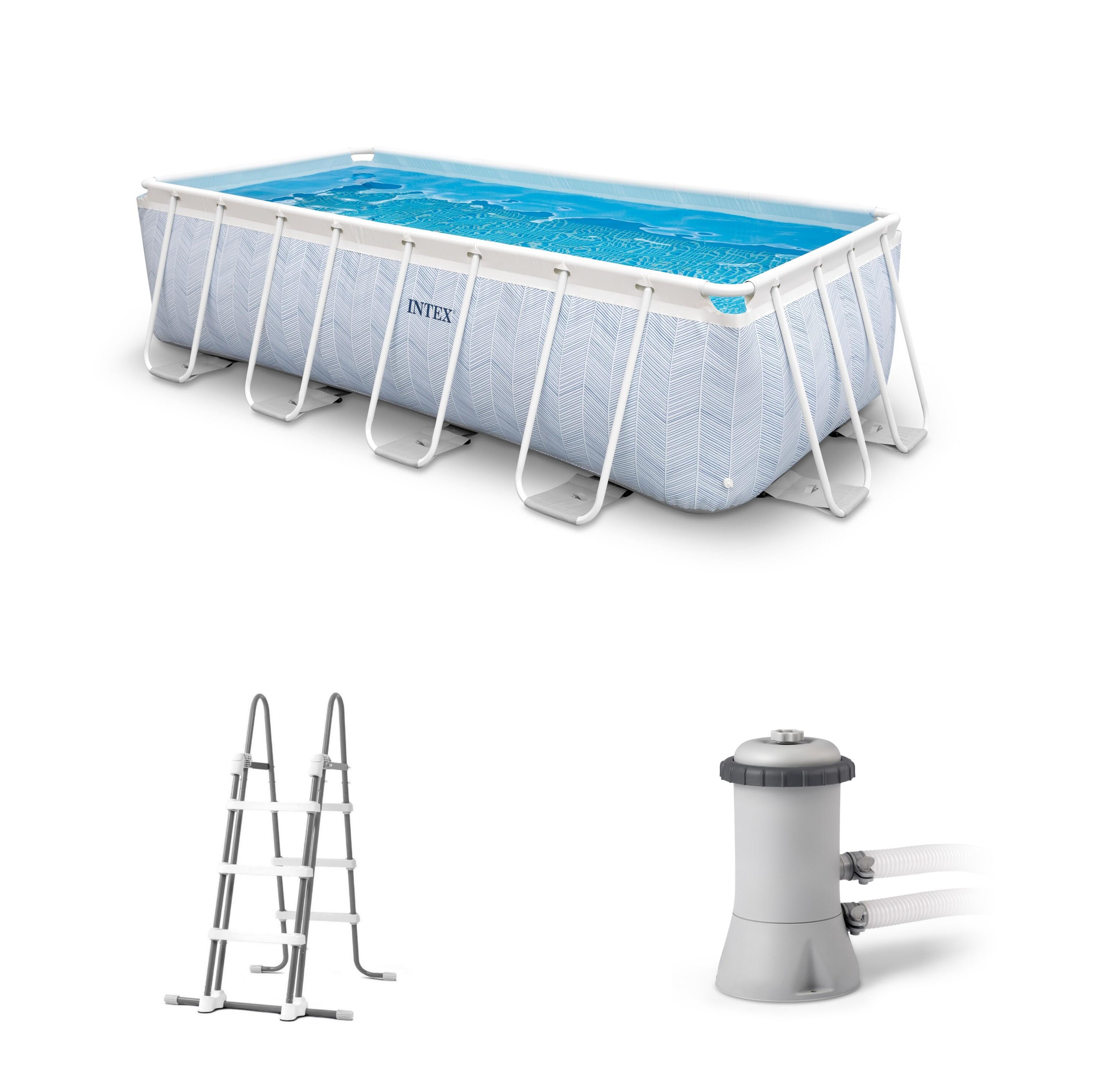 Piscine hors-sol tubulaire CHEVRON INTEX, L.4 x l.2 x H.1m - 3