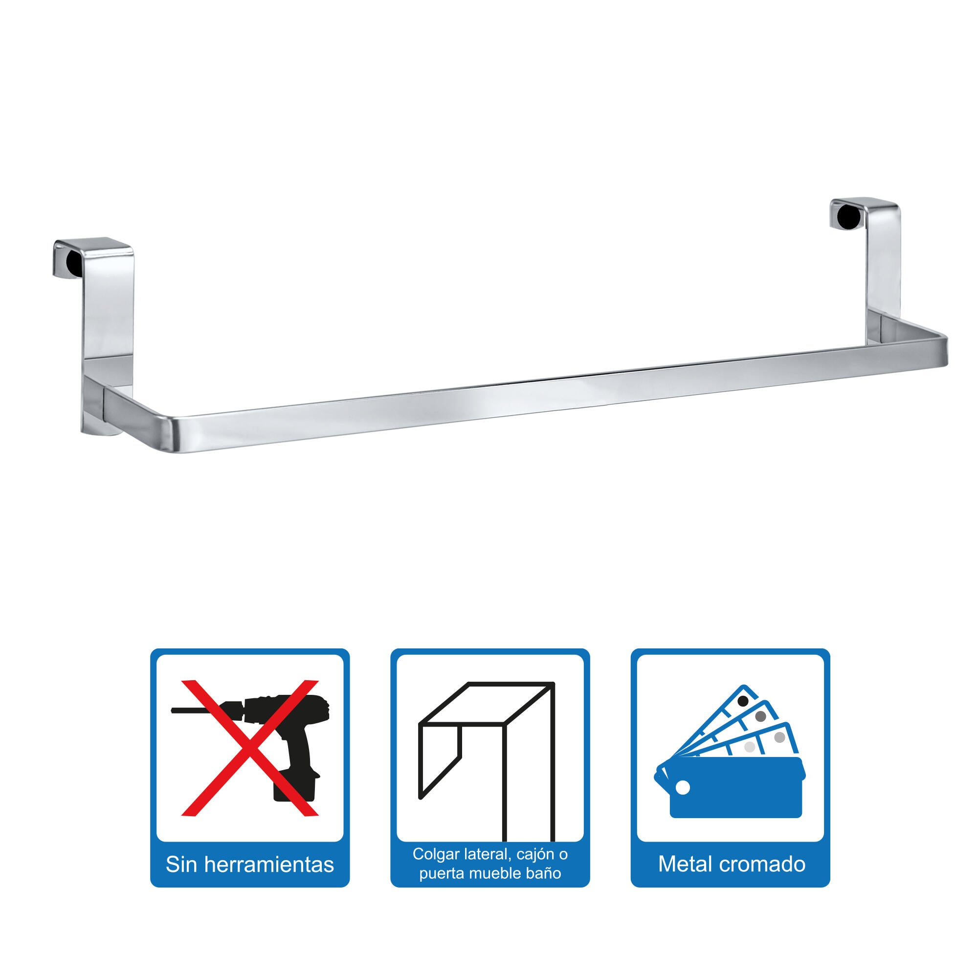 Toalheiro de parede 40 cm aço brilhante Deblanch Cromo Plus - 8