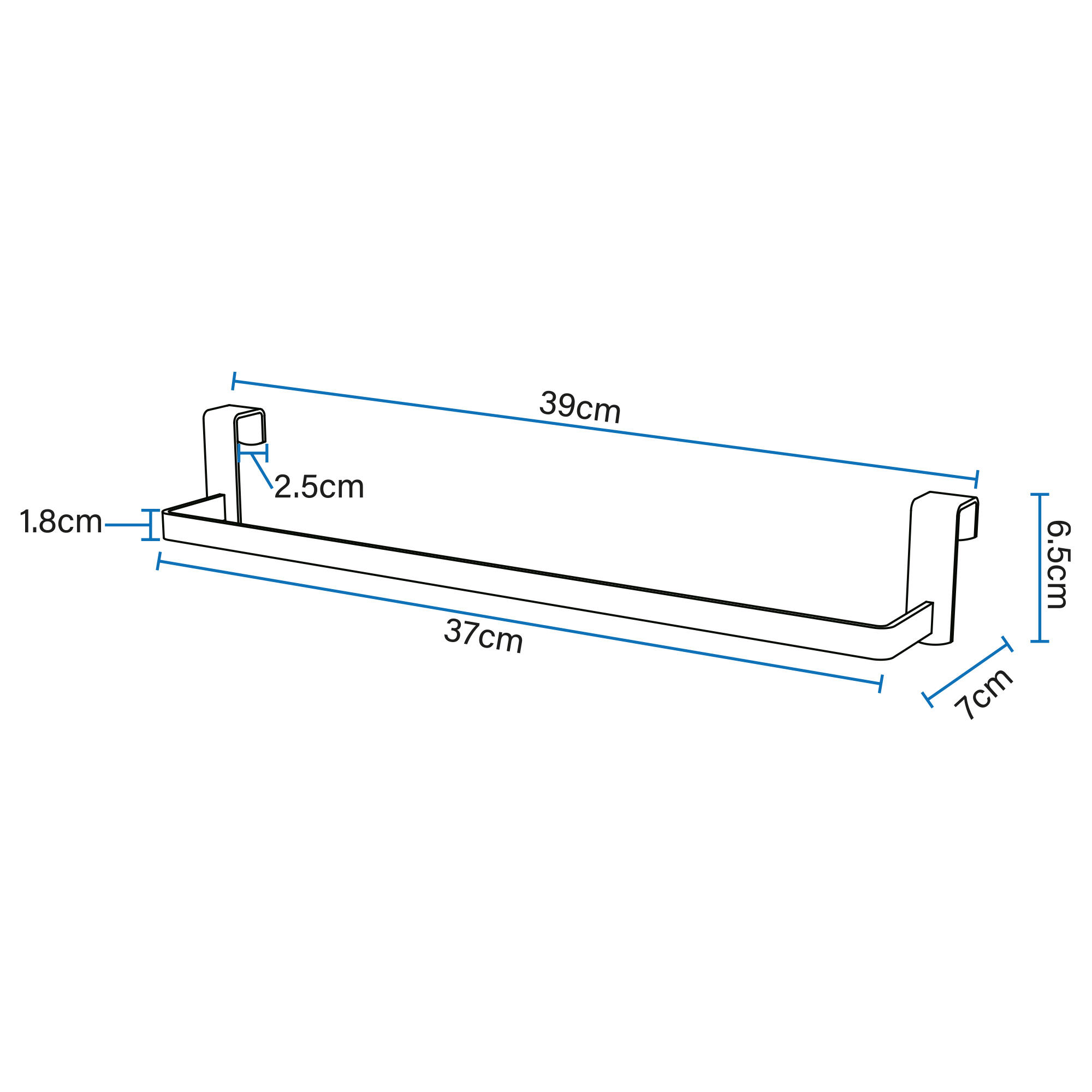 Toalheiro de parede 40 cm aço cromado Deblanch Cromo Plus - 7