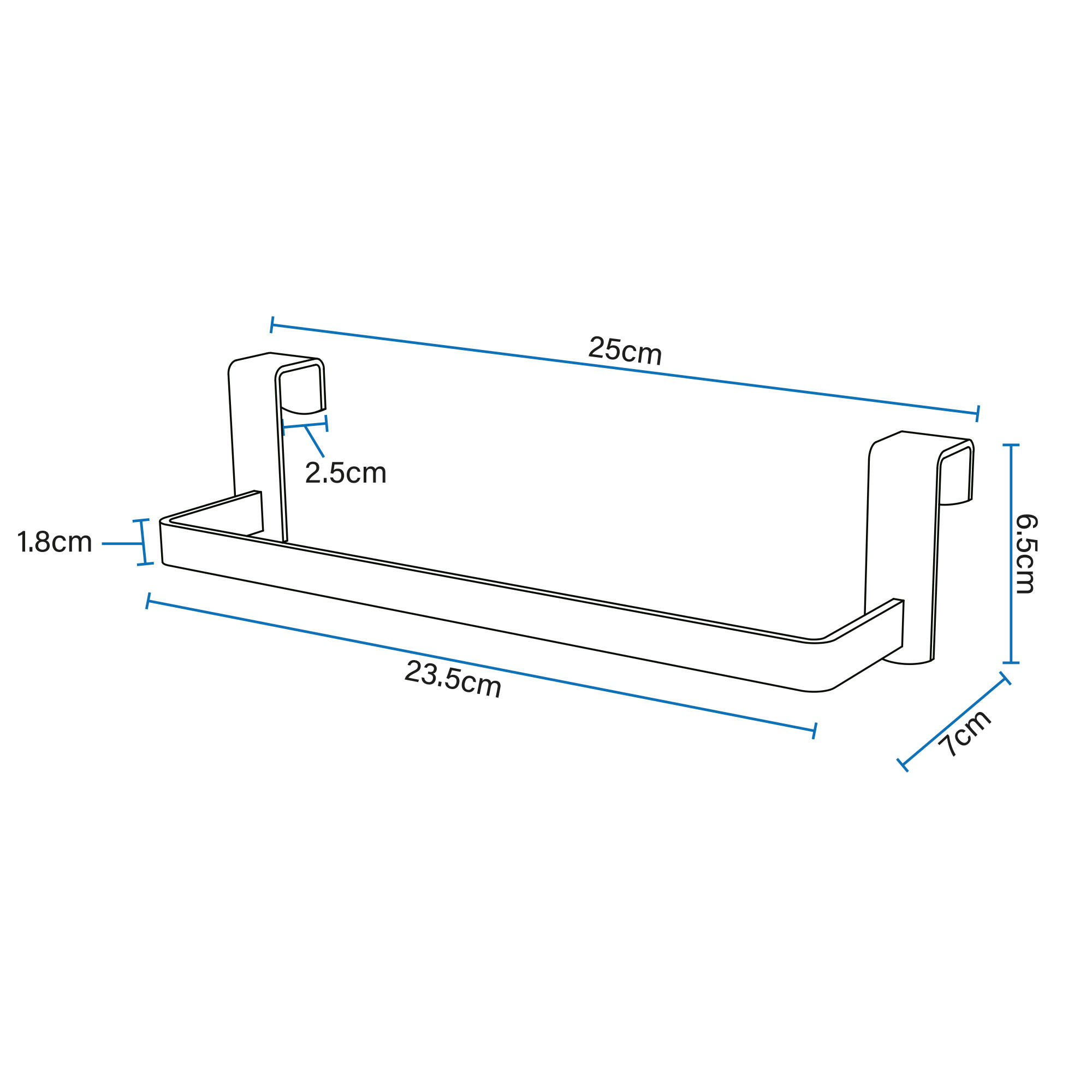 Toalheiro de barra CROMADO PLUS 25CM CINZENTO - 5