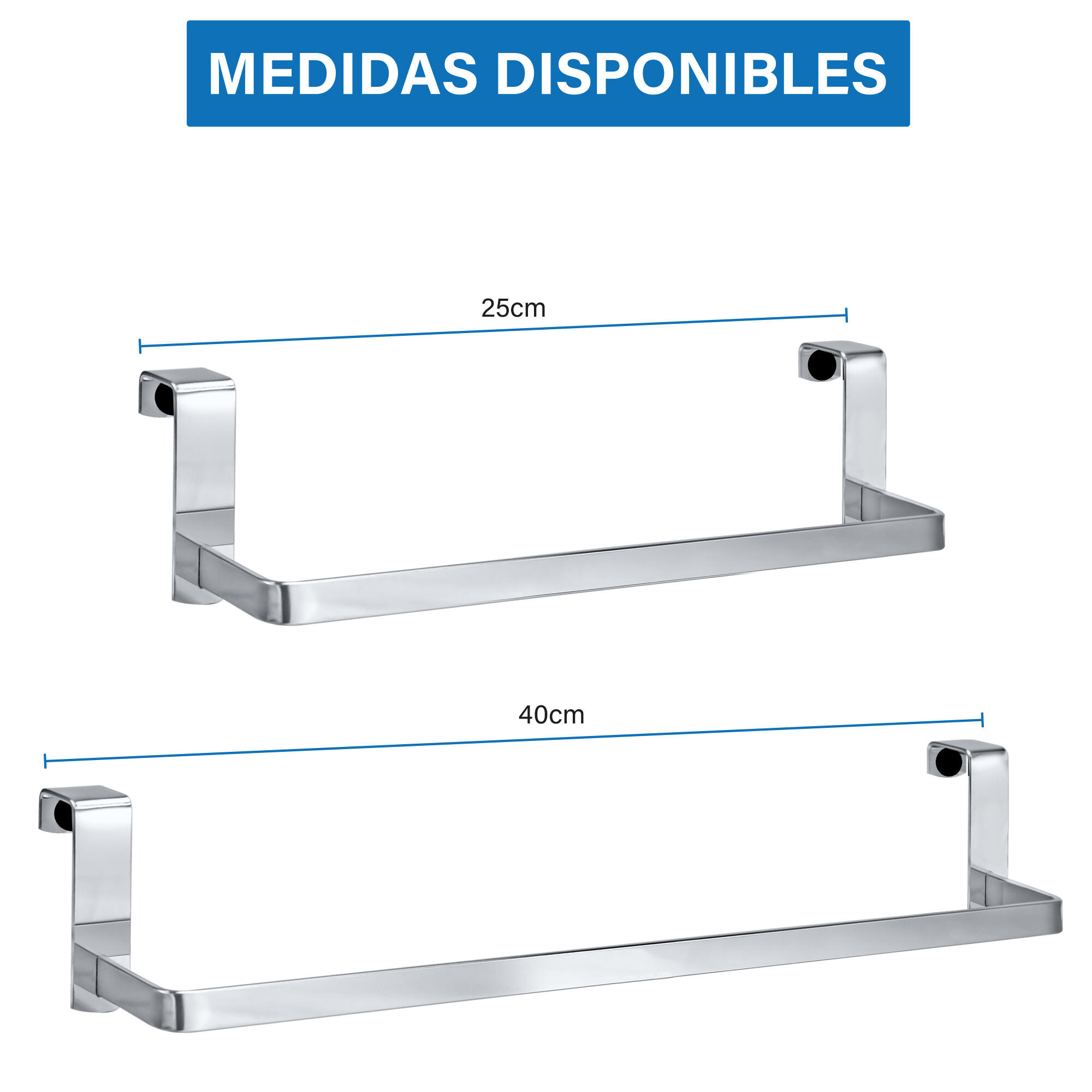Toalheiro de parede 40 cm aço cromado Deblanch Cromo Plus - 9