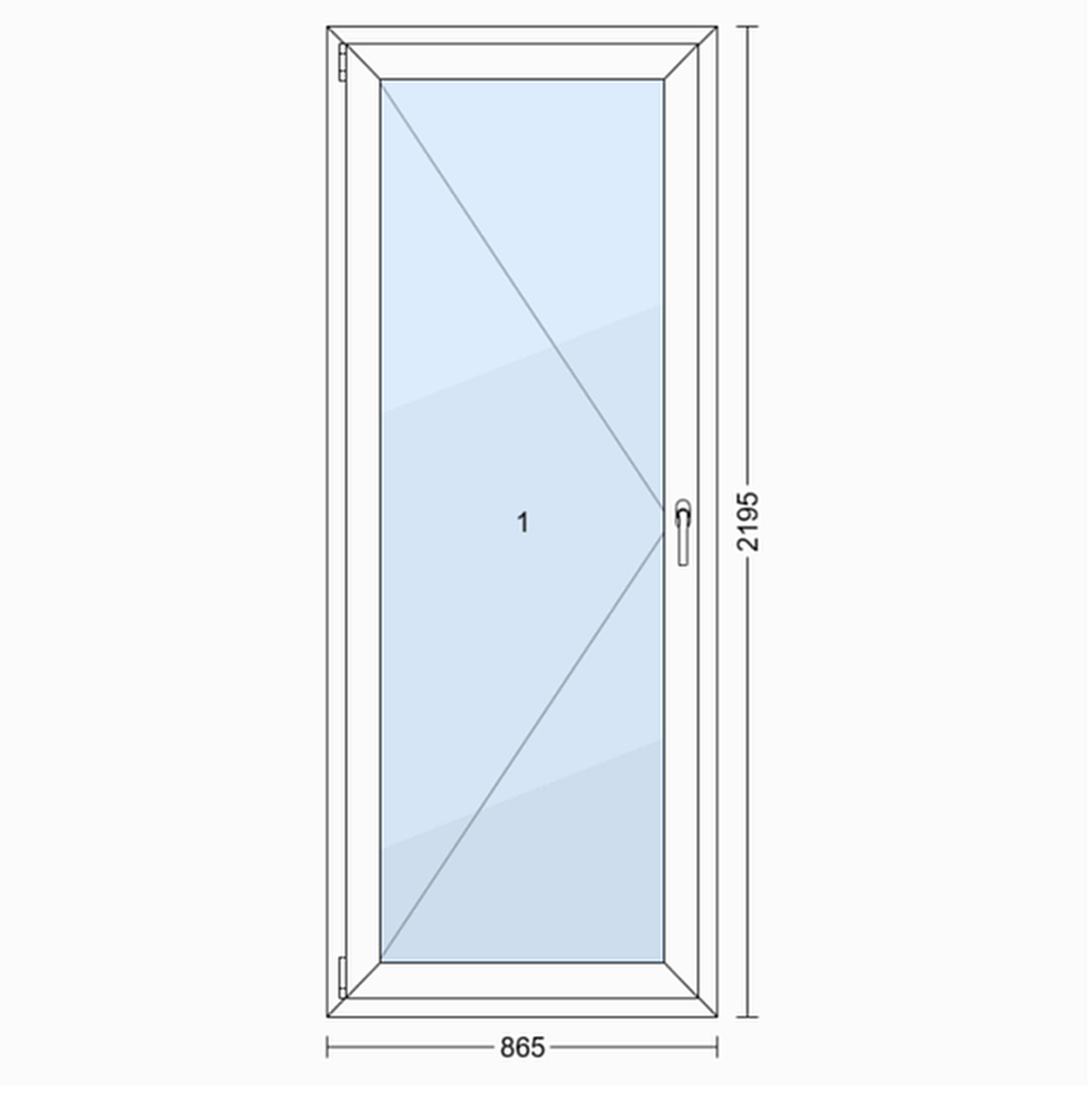 Okno PCV 3-szybowe balkonowe 85/OB6R białe 865x2195 mm otwierane do wewnątrz lewe - 2