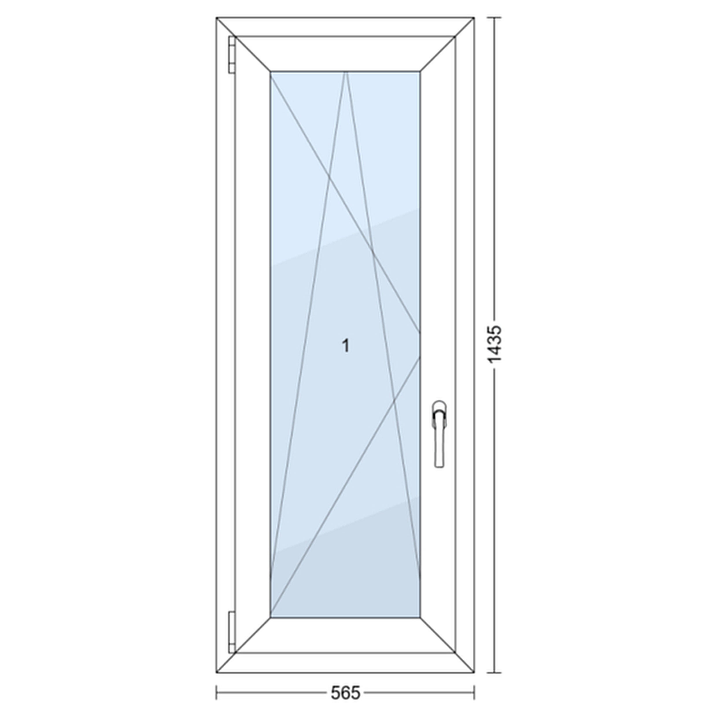 Okno PCV 2-szybowe fasadowe O27 białe 565x1435 mm otwierane do wewnątrz lewe Witraż - 2
