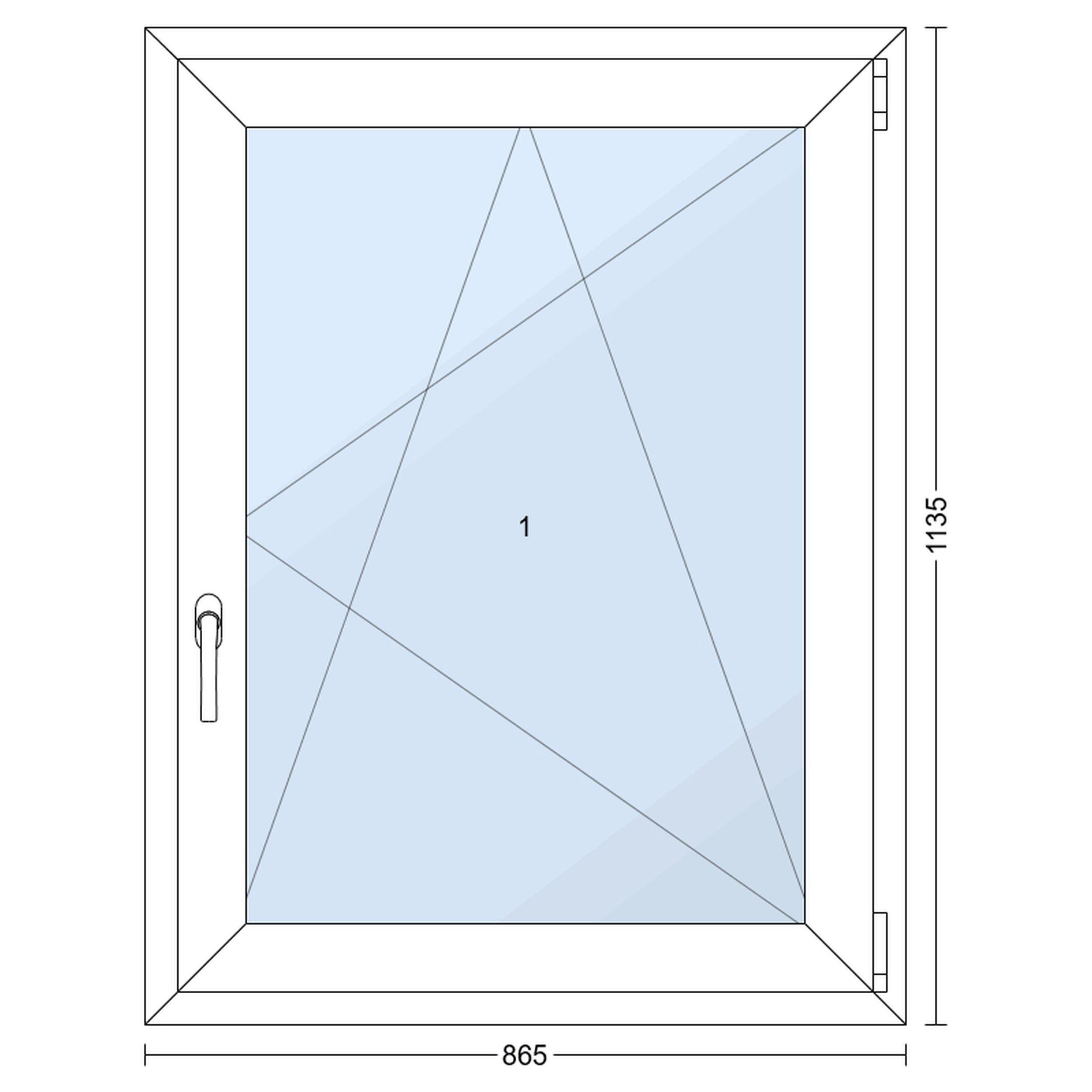 Okno PCV 2-szybowe fasadowe O14 białe 865x1135 mm otwierane do wewnątrz prawe Witraż - 2