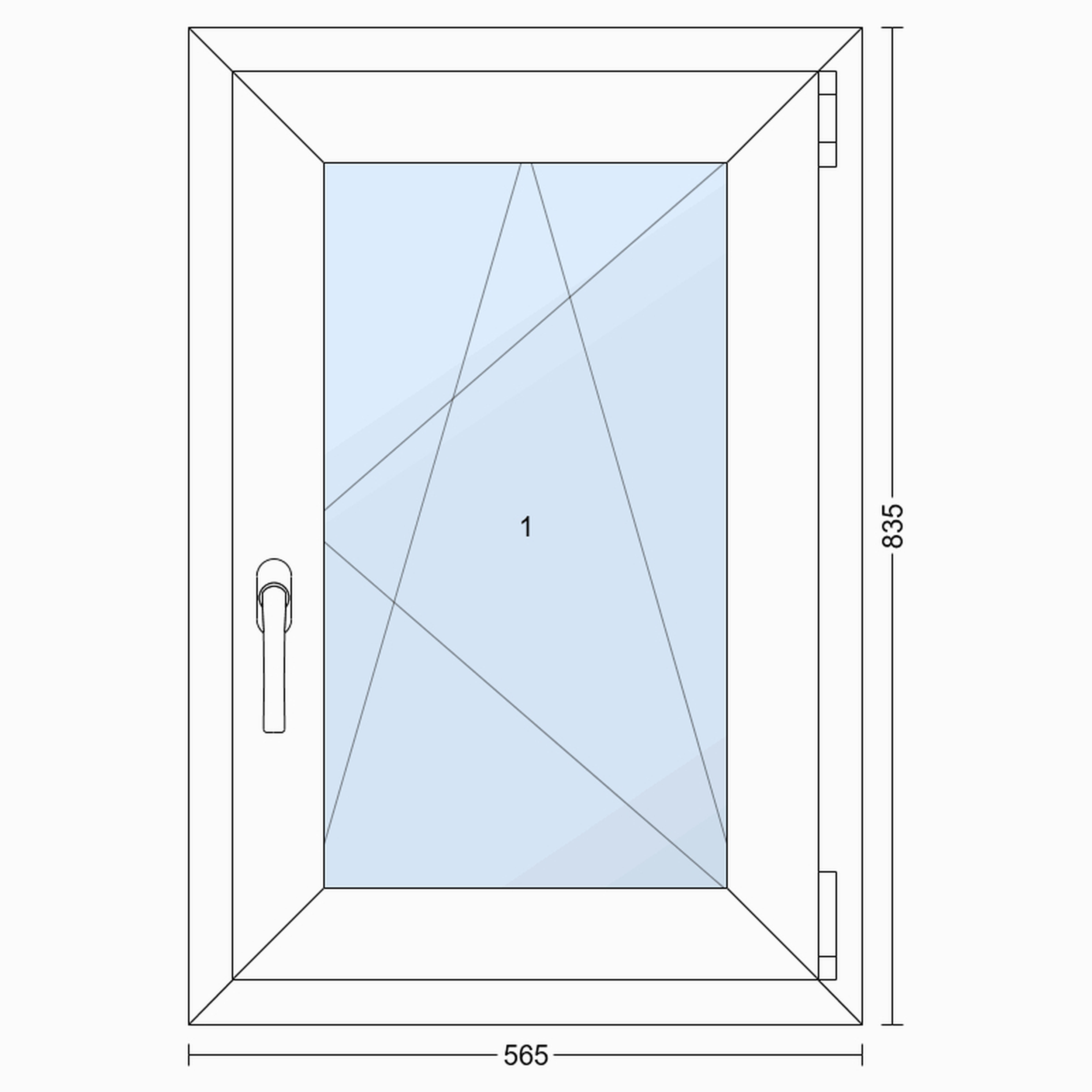 Okno PCV 3-szybowe fasadowe 85/O4 białe 565x835 mm otwierane do wewnątrz prawe - 3