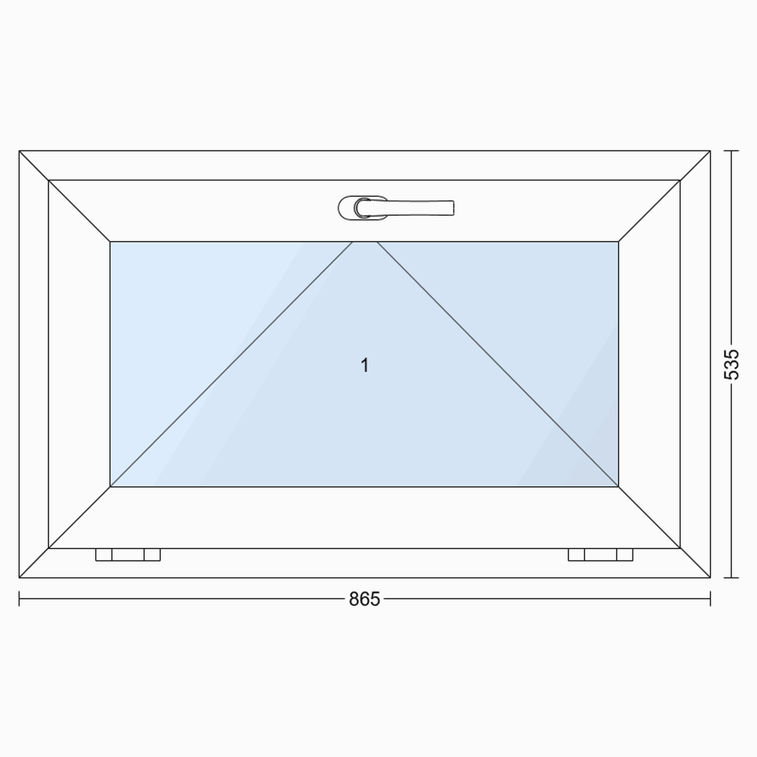 Okno PCV 3-szybowe fasadowe 85/O2 białe 865x535 mm uchylne do wewnątrz - 3