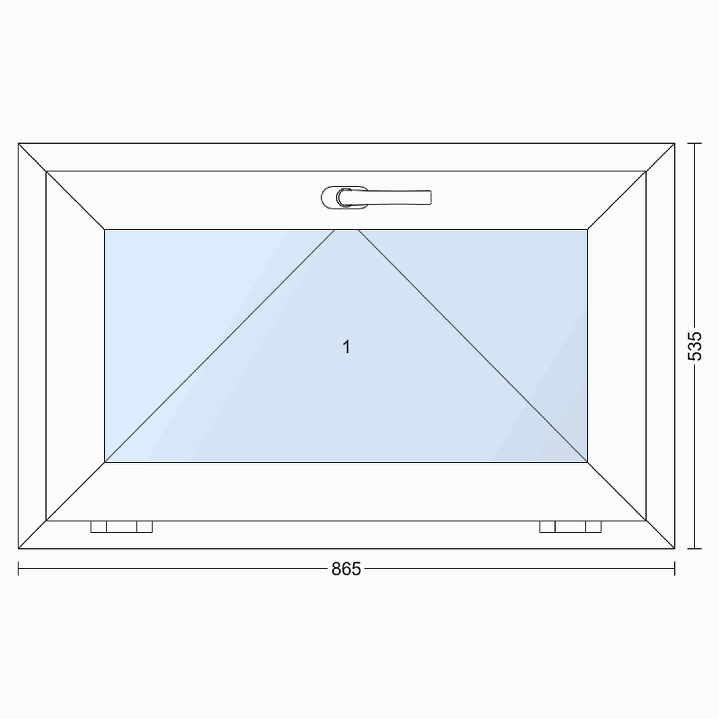 Okno PCV 3-szybowe fasadowe 85/O2 białe 865x535 mm uchylne do wewnątrz - 2