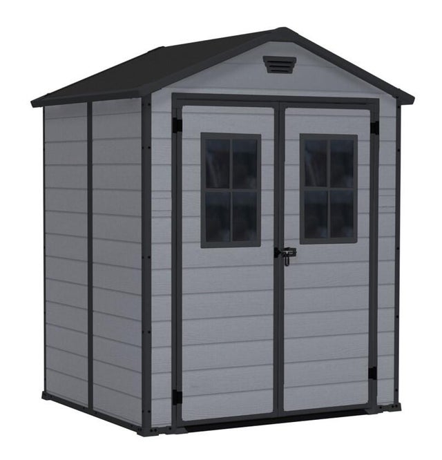Caseta de resina Keter Manor 6x5 2,5 m² con Soporte Multiusos