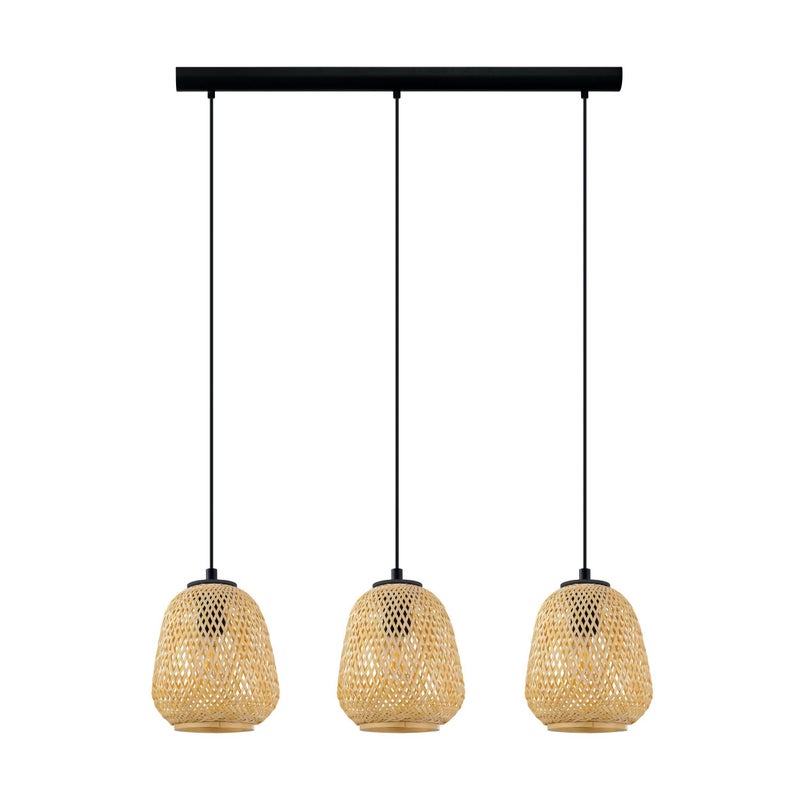 EGLO Lampadario Natura Dembleby beige paralume beige 3x E27 Ø0cm