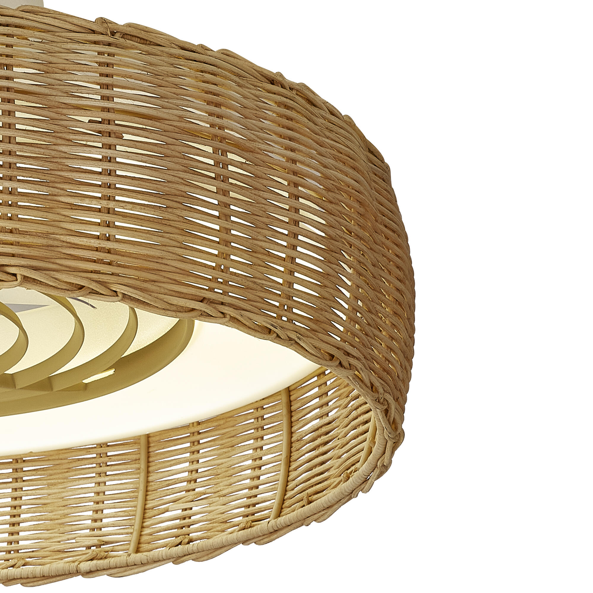 Ventoinha de teto com lâmpada 7 pás com comando 7700 Lm rattan Kilimanjaro Mantra
 - 4