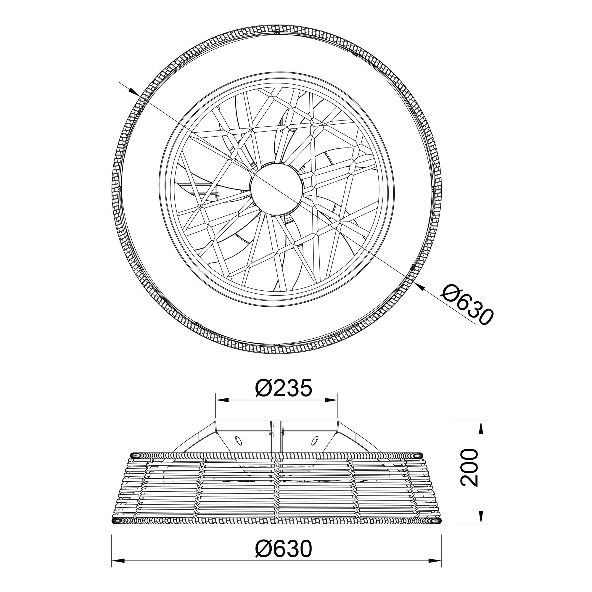 Ventoinha de teto com 7 lâminas invisíveis motor DC Indonésia Mantra d63cm branco - 6