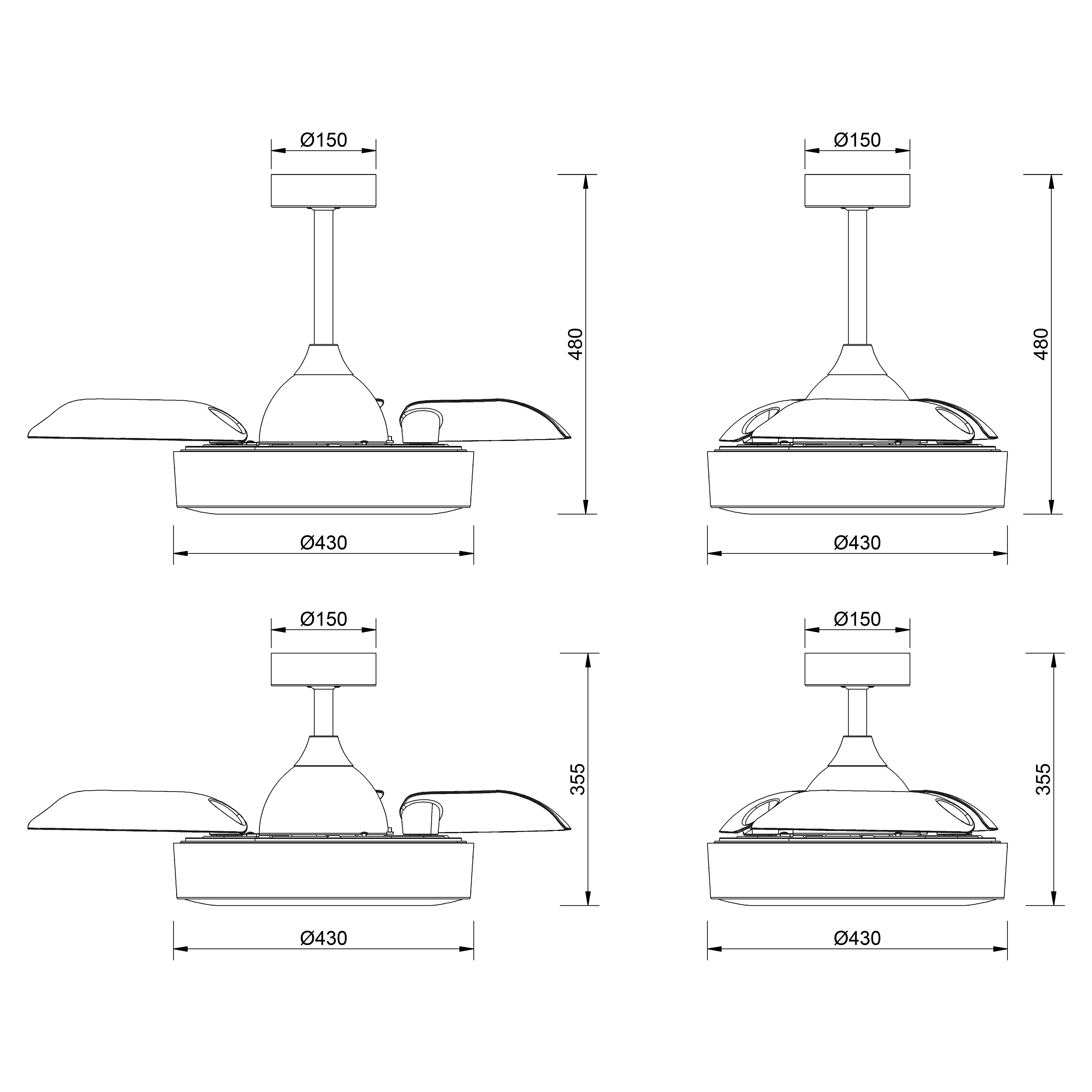 Ventilador de techo con luz silencioso DC 25W con mando ø90.7 cm Coin MANTRA marrón luz CCT 3 aspas retráctiles tipo lámpara| 8 velocidades| modo verano/invierno| brisa| recomendado para <13m² - 9